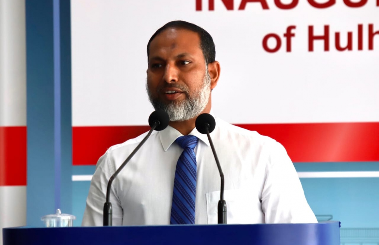 މިއަދުގެ ރަސްމިއްޔާތުގައި ހޯމް މިނިސްޓަރު އިމްރާން ވާހަކަ ދައްކަވަނީ.---ފޮޓޯ: ޕޮލިސް