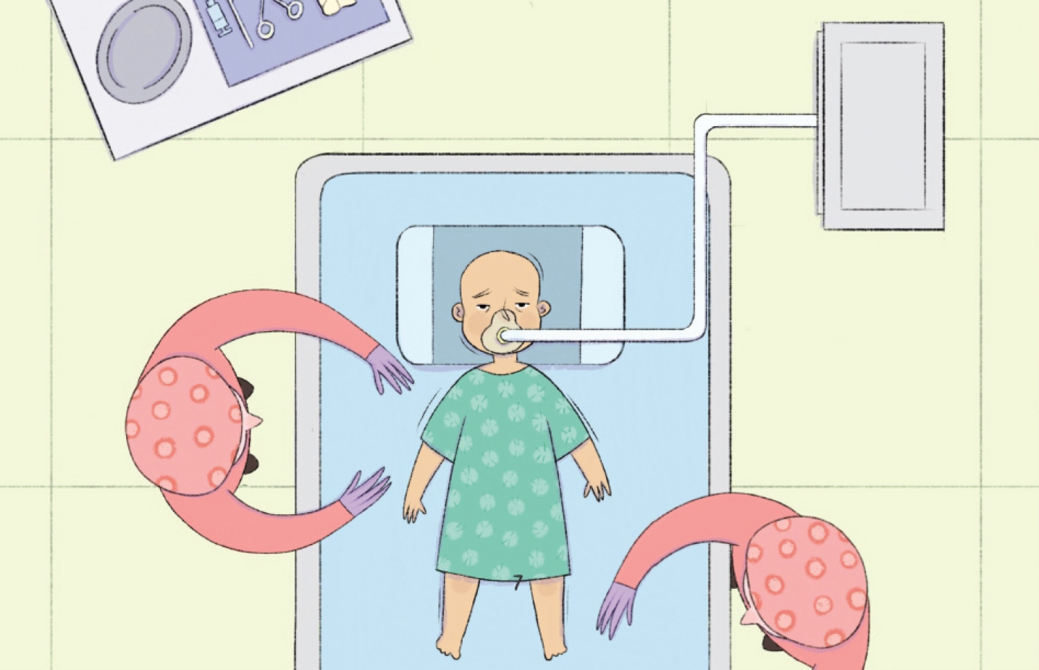 އައްކި ހޮސްޕިޓަލުގައި އޮތް މަންޒަރެއް ސިފަކޮށްދޭ ކުރެހުމެއް، އޭނާގެ ބައްޕަ ލިޔުނު ޅެމަކާ އެކު ކެންސަ ސޮސައިޓީ އޮފް މޯލްޑިވްސް އިން ޝާއިއުކުރި ފޮތަކުން ނަގާފައި. ކުރެހުން: މަރިޔަމް ރަފްހާ އަބްދުﷲ