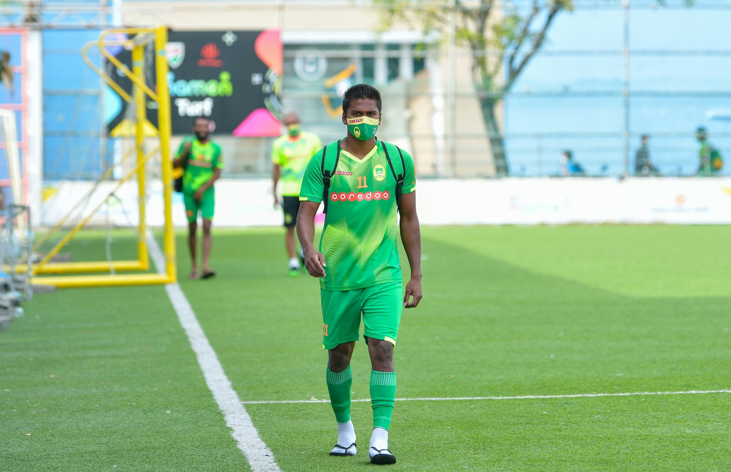 މާލެ: އޮކްޓޫބަރު 11، 2020- ފުރަތަމަ ޑިވިޝަނުގައި ވާދަކުރާ އަށް ކްލަބްގެ ޕްރެކްޓިސްތައް ފަށަން ހެލްތު ޕްރޮޓެކްޝަން އެޖެންސީ (އެޗްޕީއޭ) އިން ރަސްމީކޮށް ހުއްދަ ދިނުމާއި އެކު އެފްއޭއެމާއި އެޗްޕީއޭ އިން އެކުލަވާލާފައިވާ ގައިޑްލައިންތަކާ އެއްގޮތަށް ޕްރެކްޓިސްތައް މާޒިޔާއިން ފެށުން .-- ފޮޓޯ: އަހުމަދު އަވްޝަން/މިހާރު