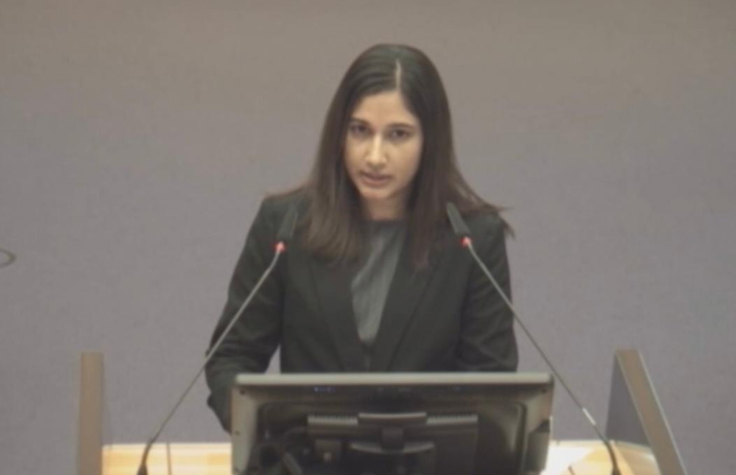 ޑެޕިއުޓީ އެޓާނީ ޖެނެރަލް ޚަދީޖާ ޝަބީން މިއަދު އިންޓަނޭޝަނަލް ޓްރައިބިއުނަލް ފޯ ދަ ލޯ އޮފް ދަ ސީ ޓްރައިބިއުނަލް (އިޓްލޮސް) ގައި ވާހަކަ ދައްކަވަނީ