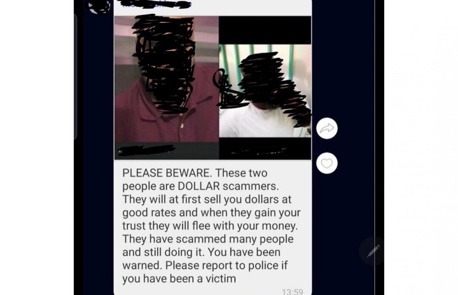 ޑޮލަރުގެ ވިޔަފާރީގައި ހީލަތް ހަދާކަމަށް ތުހުމަތުކޮށް ގްރޫޕްގައި ލިއުނު މެސެޖެއް