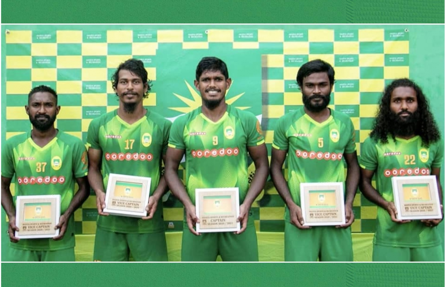 މާޒިޔާގެ ކެޕްޓަނާއި ވައިސް ކެޕްޓަނުން: (ކ.ވ)، ޑުންގާ، އިރޭ، އަސަދުﷲ، ސަމުއްޓެ އަދި އުމެއިރު.-- ފޮޓޯ: މާޒިޔާ