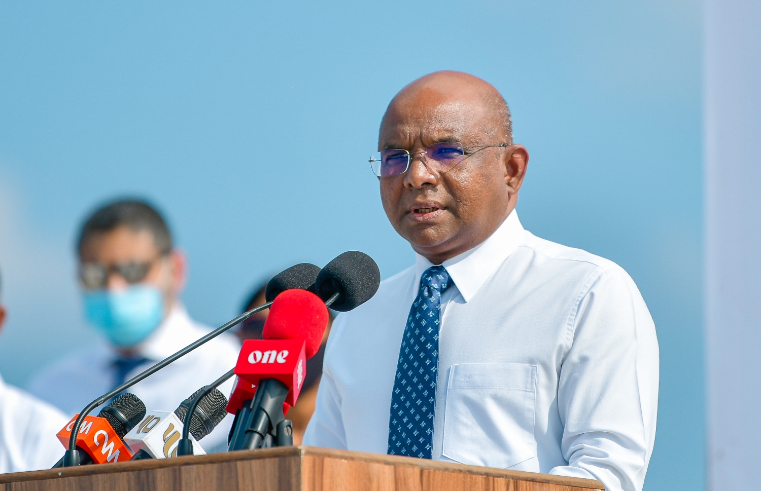 މި ރަސްމިއްޔާތުގައި ފޮރިން މިނިސްޓަރު  އަބްދުﷲ ޝާހިދު ވާހަކަ ދައްކަވަނީ.-- ފޮޓޯ/އަހުމަދު އަވްޝަން/މިހާރު