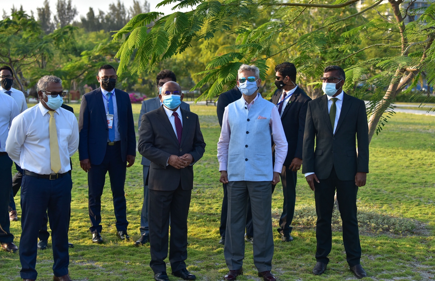 ފެބްރުއަރީ 20، 2021- އިންޑިއާގެ ޚާރިޖީ ވަޒީރު ސުބްރަމަނިއަން ޖައިޝަންކަރު ރަސްމީ ދަތުރެއްގައި މިއަދު ރާއްޖެ ވަޑައިގެން، ހުޅުމާލޭގެ ސެންޓްރަލް ޕާކުގައި ހެދި ރެކްރިއޭޝަން ޒޯން ރަސްމީކޮށް ހުޅުވުމުގެ ރަސްމިއްޔާތުގައި ބައިވެރިވެވަޑައިގަންނަވަނީ.---ފޮޓޯ: ނިޝާން އަލީ/މިހާރު