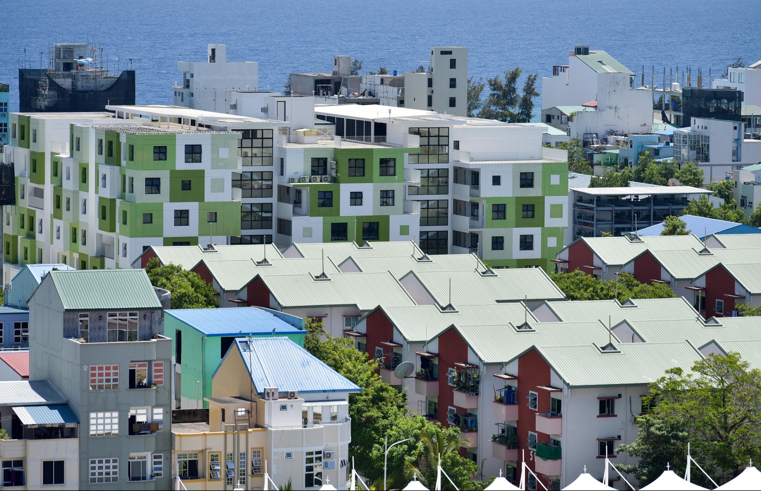 ހުޅުމާލޭ ފުރަތަމަ ފިޔަވަހީގައި ސަރުކާރުން އިމާރާތްކޮށްފައިވާ ފްލެޓްތަކެއް-- ފޮޓޯ: ނިޝާން އަލީ/ މިހާރު