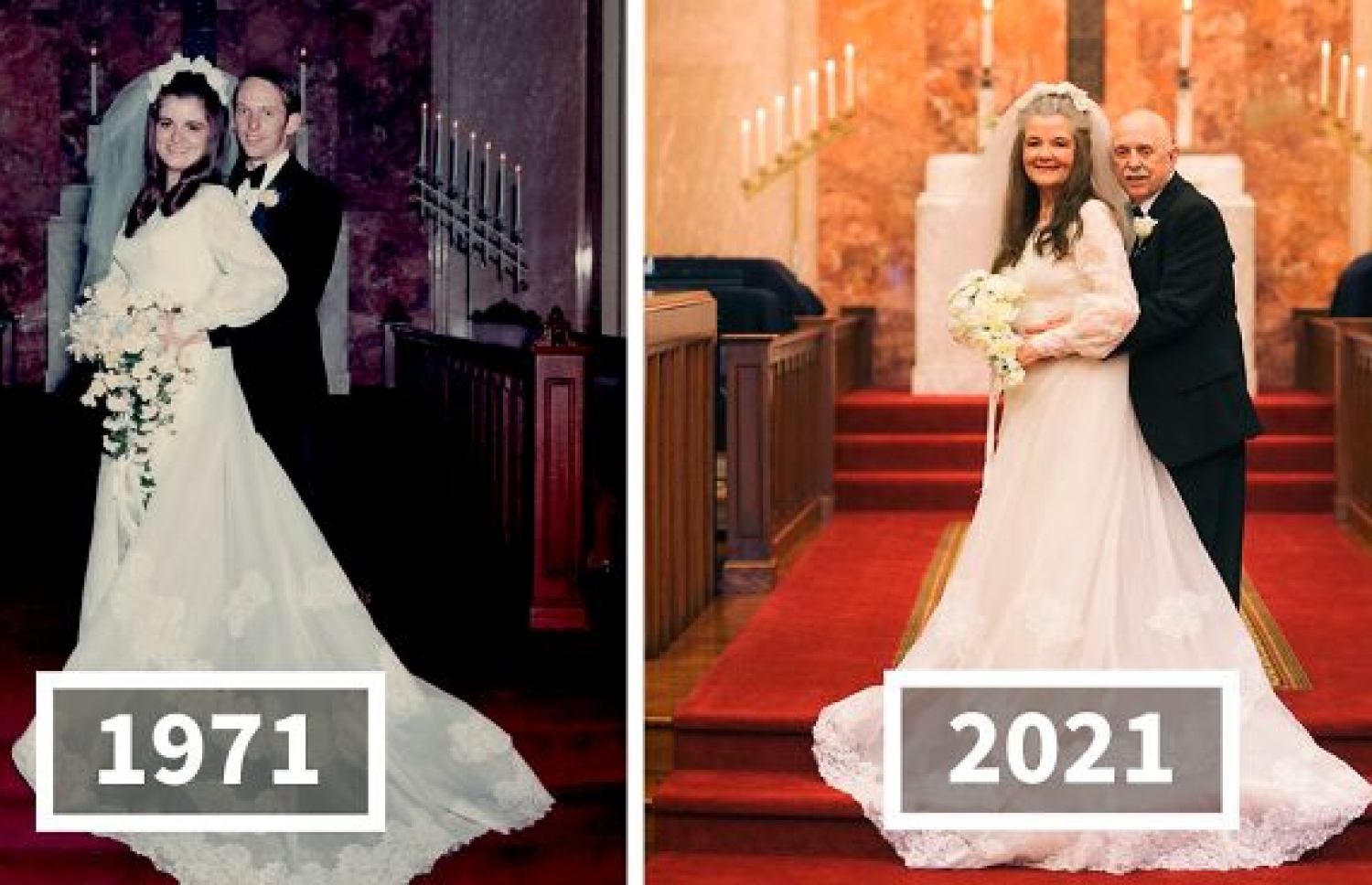 ކެލީ އާއި ކެރޮލީންގެ އެހާރާއި މިހާރުގެ ކައިވެނިގެ ފޮޓޯއެއް.