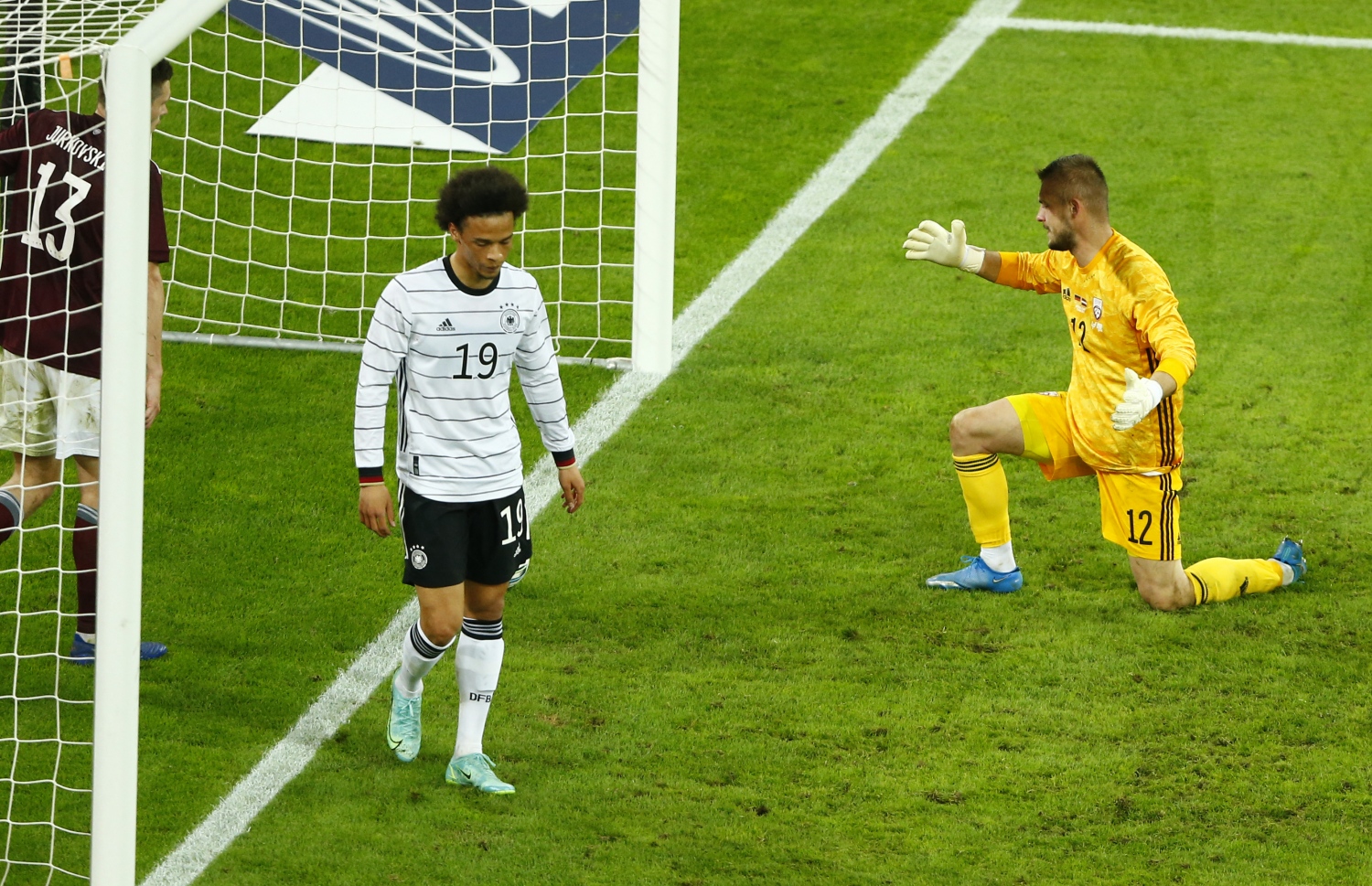 ޑުސެޑޯފް، ޖޫން 7: ޔޫރޯ 2020 އަށް ތައްޔާރުވުމުގެ ގޮތުން ޖަރުމަނާއި ލެޓްވިއާ ކުޅުނު މެޗުގެ ތެރެއިން: އެ މެޗު 7-1 އިން ކާމިޔާބު ކުރީ ޖަރުމަން. --ފޮޓޯ:އޭއެފްޕީ