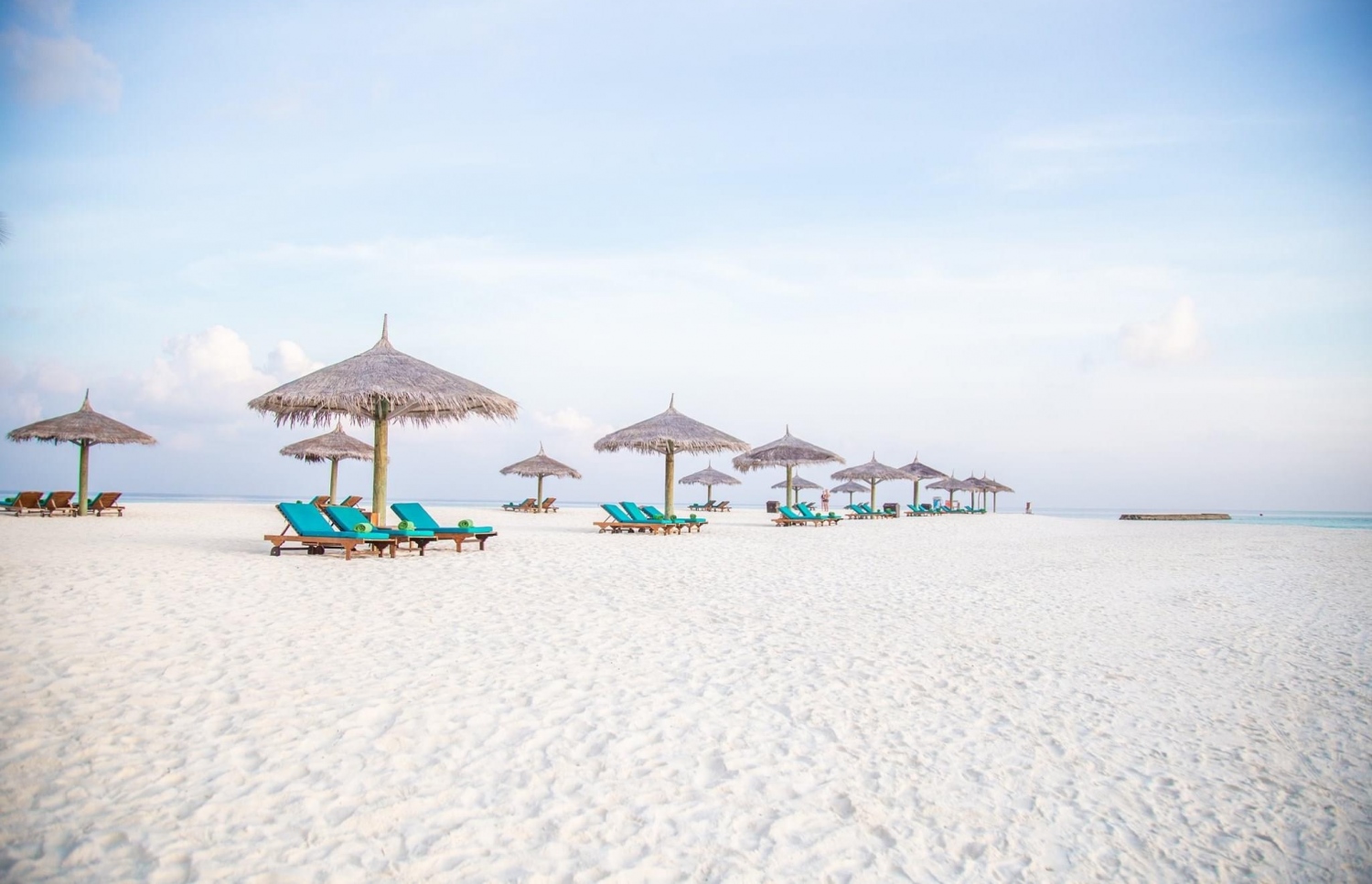 ވެލިގަނޑު ބީޗުގައި ހަޓުތައް ބަހައްޓާފައި-- ފޮޓޯ: ވެލިގަނޑު އައިލެންޑް ރިސޯޓު