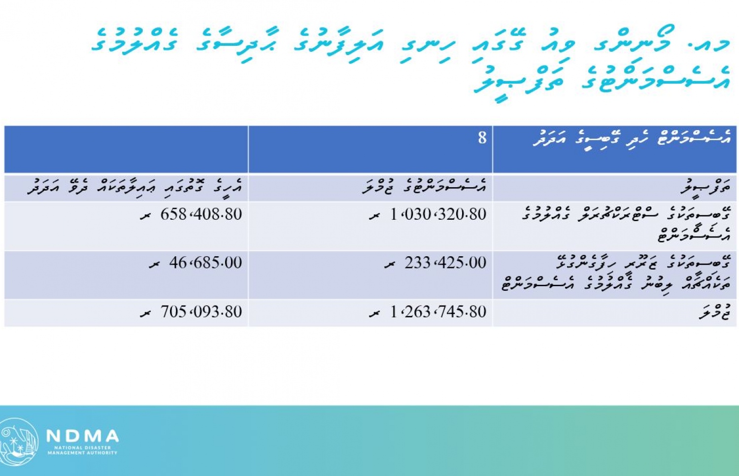 މޯނިން ވިއު ގޭގައި ހިނގި އަލިފާނުގެ ހާދިސާގެ ގެއްލުމުގެ އެސަސްމަންޓުގެ ތަފުސީލު.