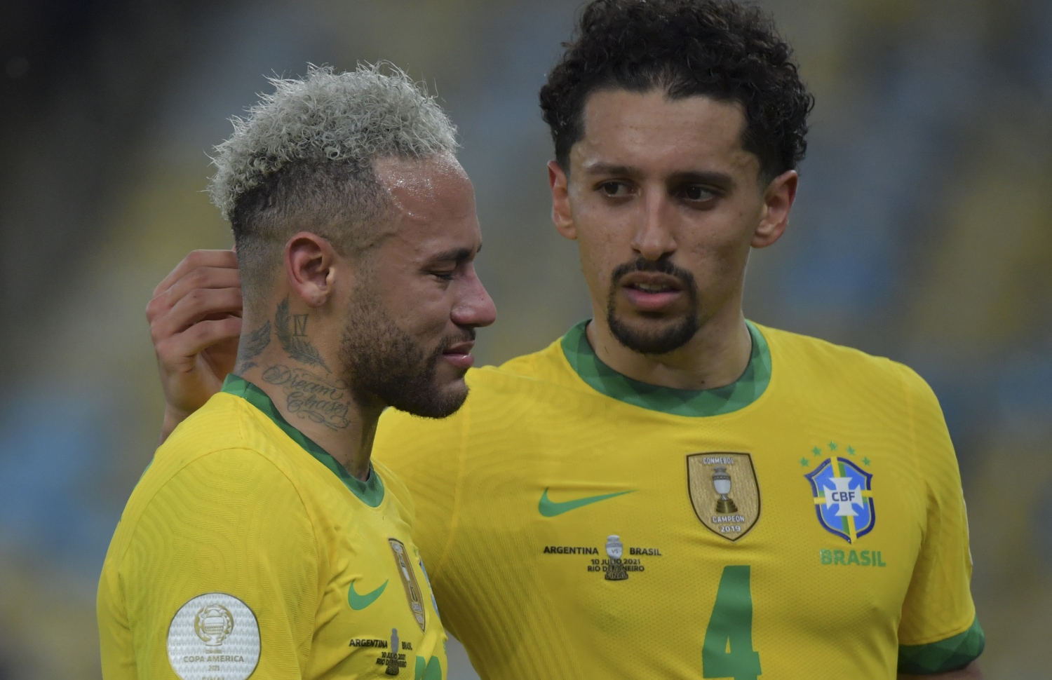 ކޮޕާ އެމެރިކާގެ ފައިނަލުގައި ނާކާމިޔާބު ވުމުން ނޭމާ މާޔޫސް ވެފައި --- ފޮޓޯ: އޭއެފްޕީ