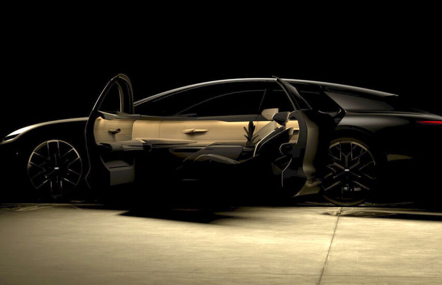 އައުޑީގެ އިލެކްޓްރިކް ކާރުގެ ފޮޓޯއެއް.