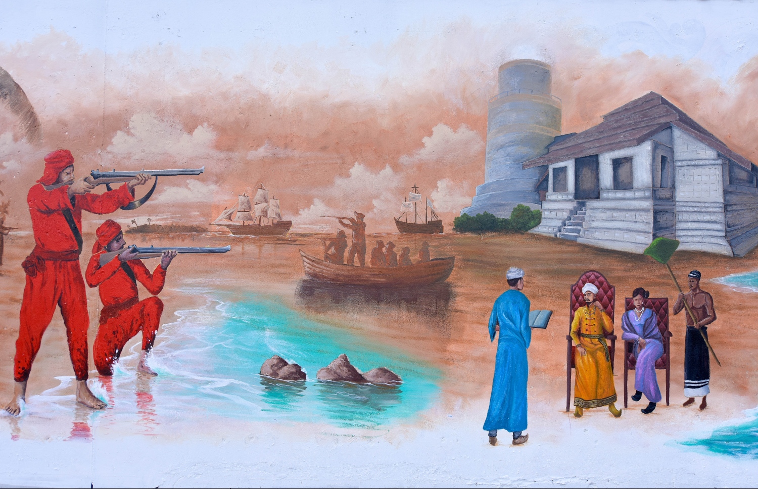 މާލެ- ޖުލައި 27، 2021: ރާއްޖޭގެ 56 ވަނަ މިނިވަން ދުވަހުގެ މުނާސަބަތުގައި، ހޯމް މިނިސްޓްރީން އިންތިޒާމްކޮށްގެން، ދިވެހިން މިނިވަންކަމަށް ކުރި ދަތުރު ދައްކުވައިދޭ ދިވެހި އާޓިސްޓުންގެ ކުރެހުންތައް ސްޓެލްކޯ ފާރުގައި ކުރަހާފައި. --ފޮޓޯ: ނިޝާން އަލީ/ މިހާރު