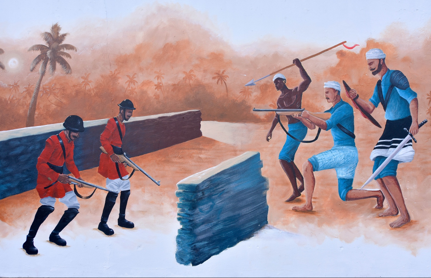 މާލެ- ޖުލައި 27، 2021: ރާއްޖޭގެ 56 ވަނަ މިނިވަން ދުވަހުގެ މުނާސަބަތުގައި، ހޯމް މިނިސްޓްރީން އިންތިޒާމްކޮށްގެން، ދިވެހިން މިނިވަންކަމަށް ކުރި ދަތުރު ދައްކުވައިދޭ ދިވެހި އާޓިސްޓުންގެ ކުރެހުންތައް ސްޓެލްކޯ ފާރުގައި ކުރަހާފައި. --ފޮޓޯ: ނިޝާން އަލީ/ މިހާރު