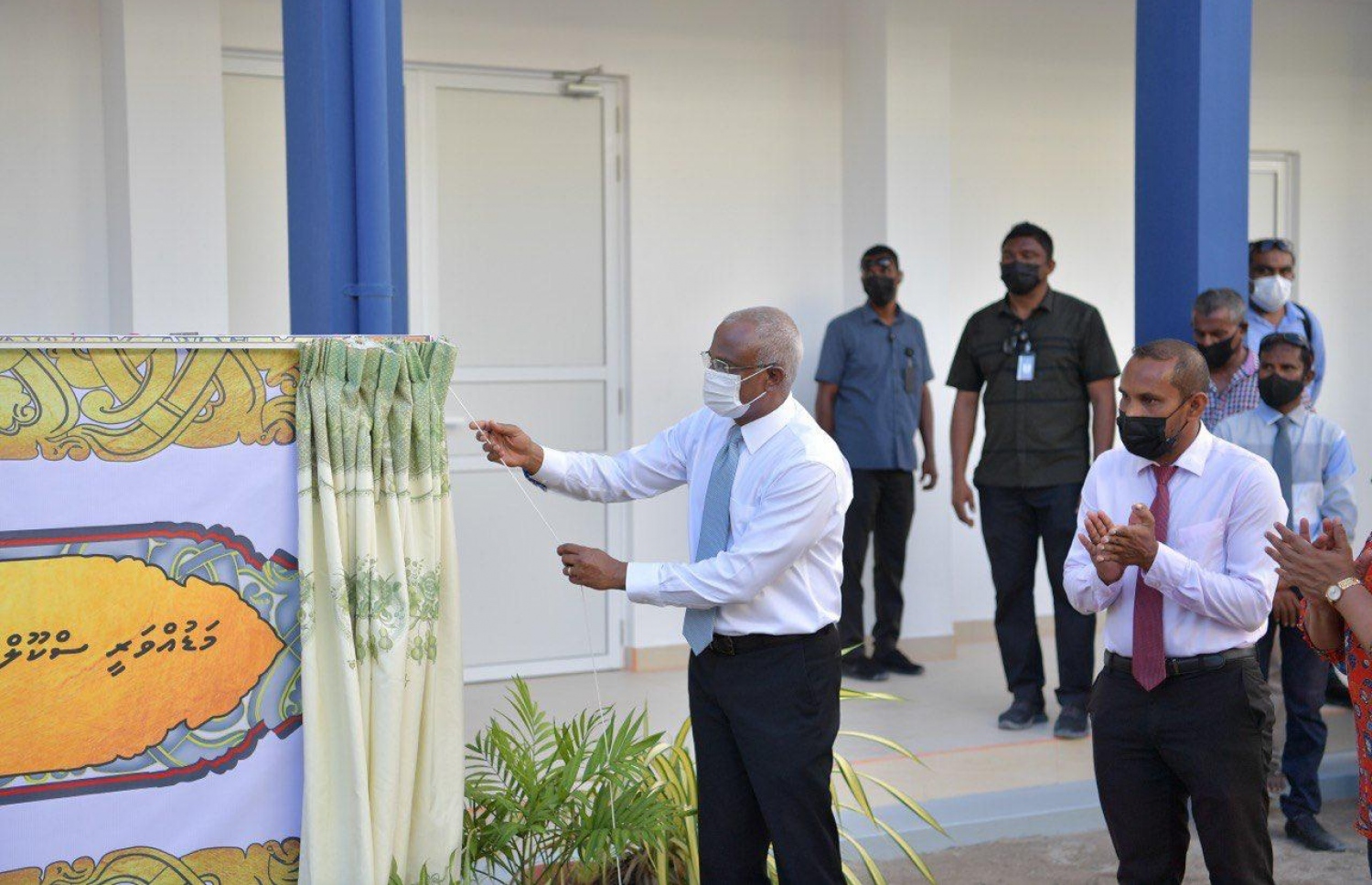 ރައީސް އިބްރާހިމް މުހައްމަދު ސޯލިހް ރ. މަޑުއްވަރީ ސްކޫލުގެ މަލްޓި ޕާޕަސް ހޯލު މިއަދު ހުޅުވައިދެއްވަނީ.-- ފޮޓޯ: ރައީސް އޮފީސް