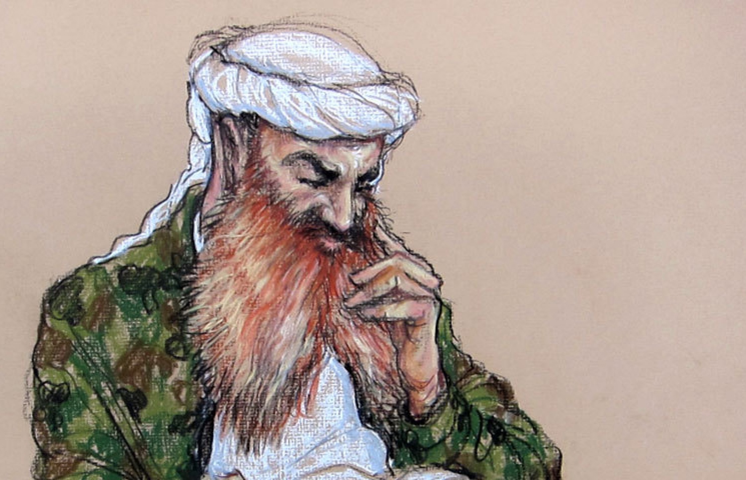 ޚާލިދު ޝެއިޚް މުހައްމަދު 2013 ވަނަ އަހަރު ގުއަންޓަނާމޯ ބޭ ޖަލުގައި. --އޭއެފްޕީ ފައިލް ފޮޓޯ