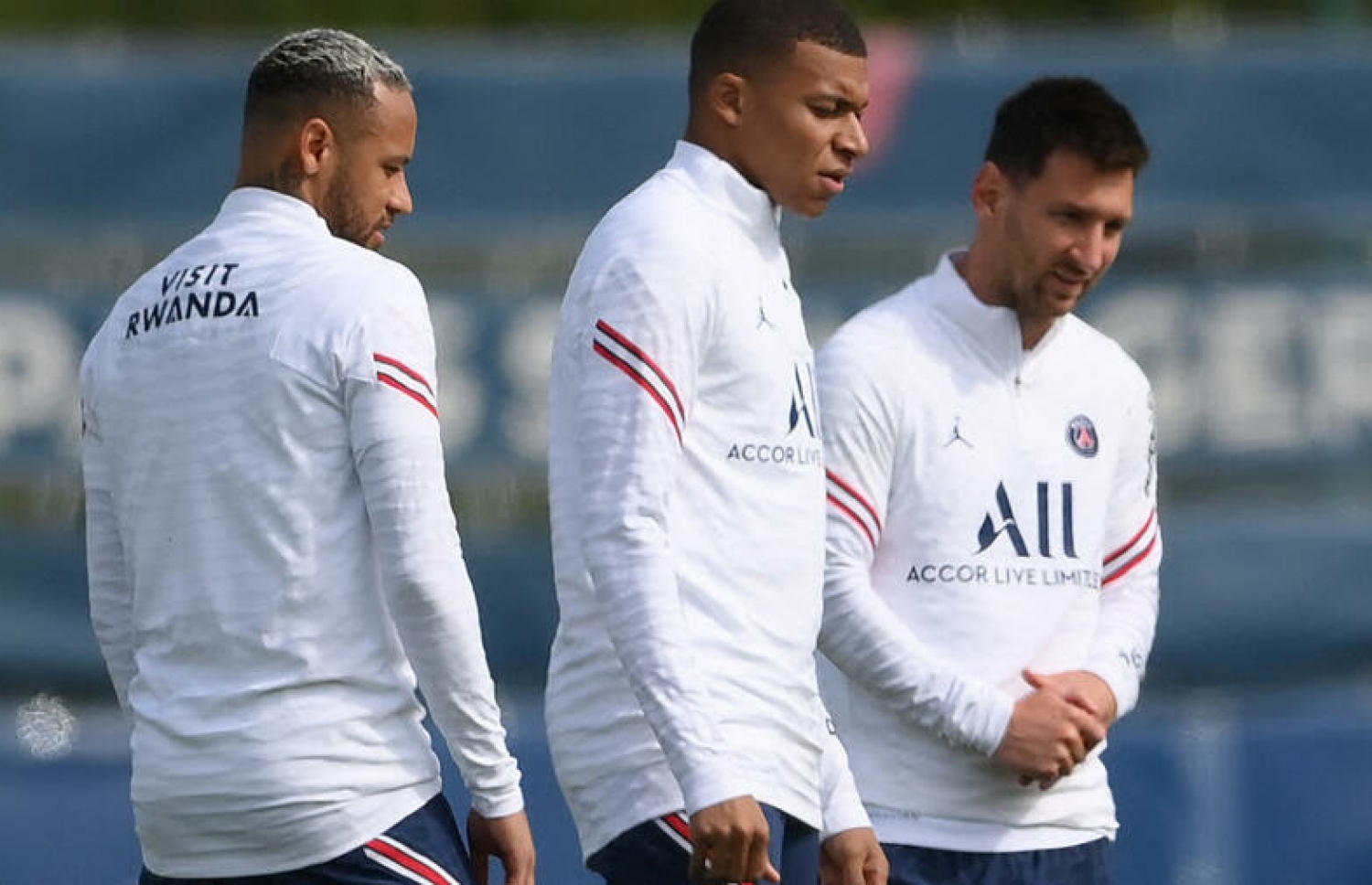 މެސީ (ކ) އެމްބާޕޭ އަދި ނޭމާ ޕްރެކްޓިހުގައި. --ފޮޓޯ:އޭއެފްޕީ