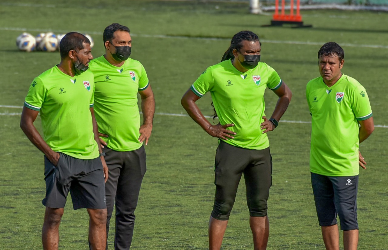 ގައުމީ ޓީމުން މާލޭގައި ކުރިއަށް ގެންދިޔަ ޓްރޭނިންގެ ތެރެއިން އިންމަ، ސުޒޭން،  އަސްލަމް، އިމްރާން --- ފޮޓޯ: އެފްއޭއެމް