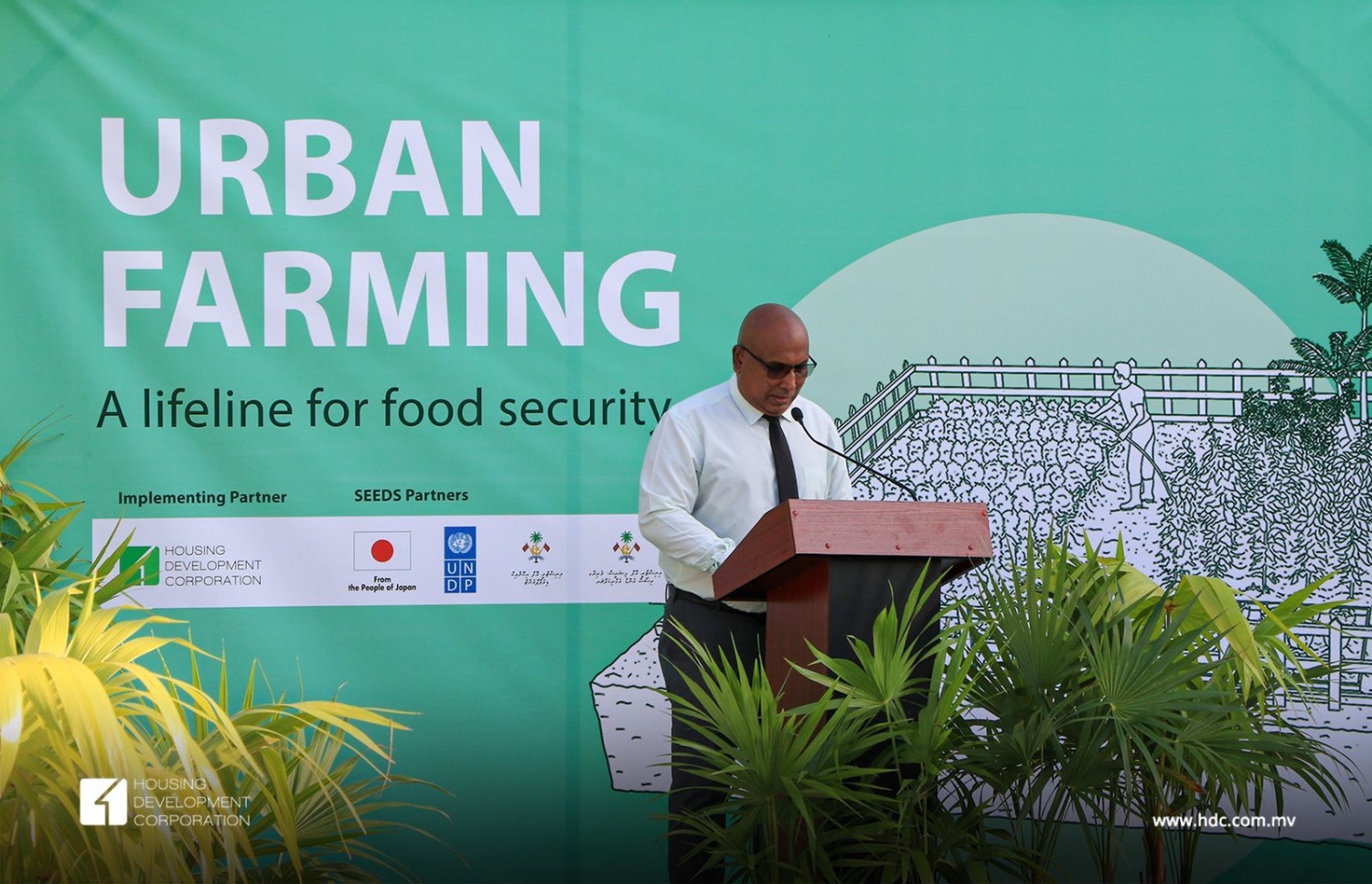 ހުޅުމާލޭގައި އާބަން ފާމިން މަޝްރޫއު އިފްތިތާހު ކުރަނީ-- ފޮޓޯ/އެޗްޑީސީ