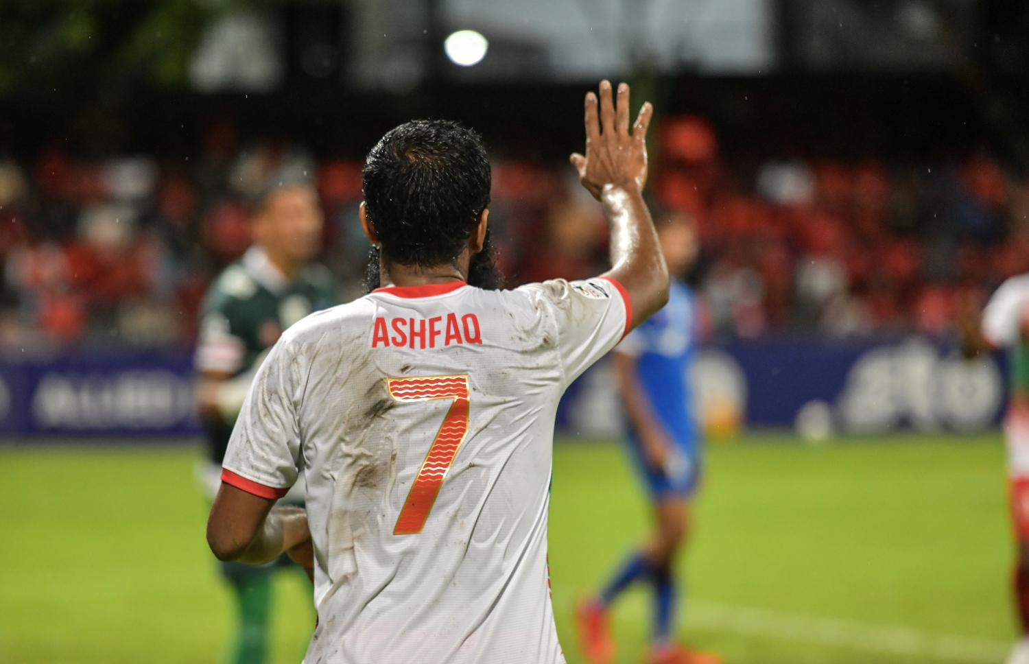 އަޝްފާގް، ސާފް ޗެމްޕިއަންޝިޕްގައި ރާއްޖެ ކުޅުނު މެޗެއްގައި --- ފޮޓޯ: ނިޝާން އަލީ | މިހާރު