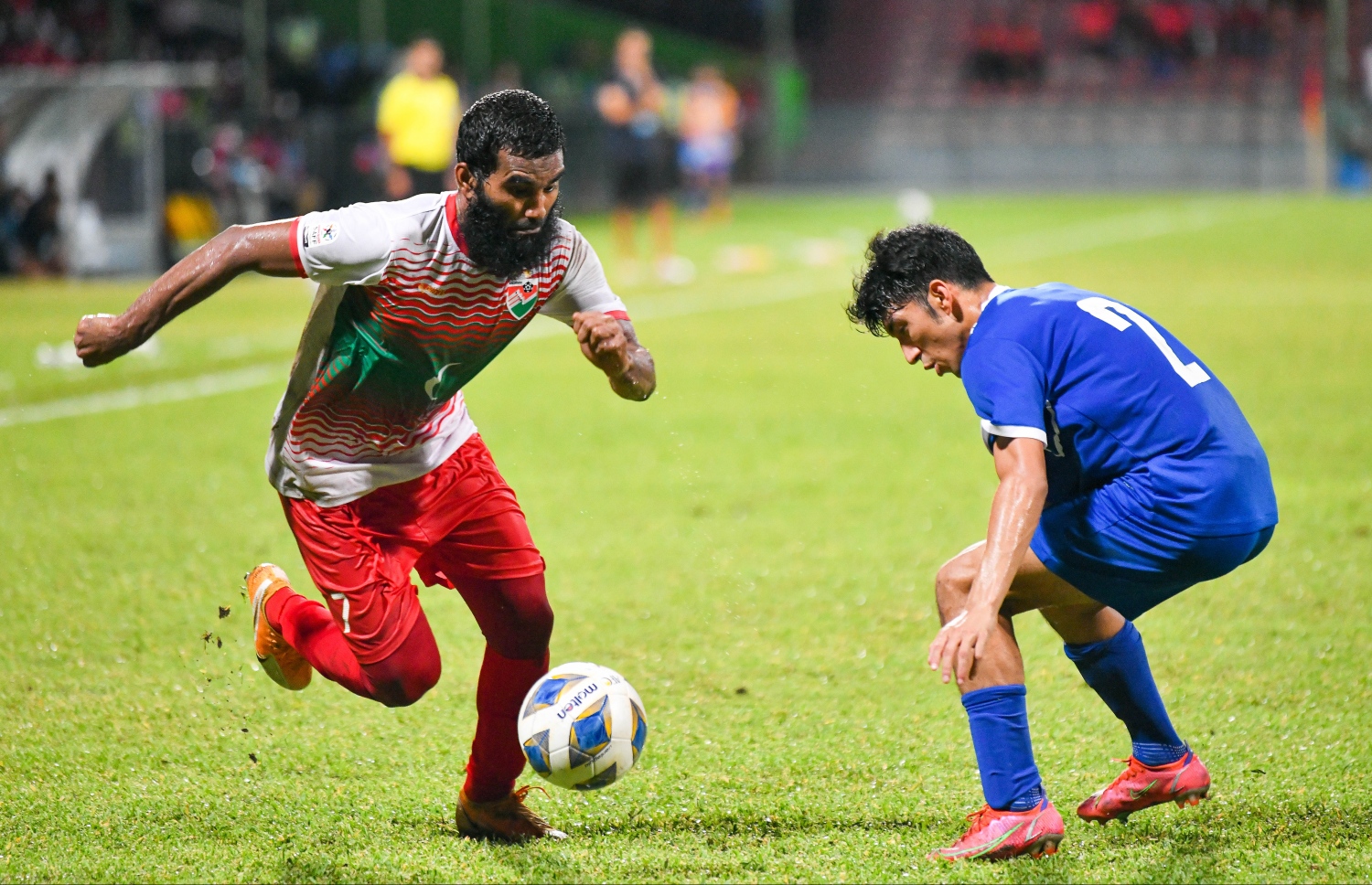 މާލެ- އޮކްޓޯބަރ 1، 2021: އުރީދޫ ސާފް ޗެމްޕިއަންޝިޕްގައި މިރޭ ރާއްޖެ އާއި ނޭޕާލް ކުޅުނު މެޗުގެ ތެރެއިން، މިމެޗު 1-0 ގެ ނަތީޖާއުކުން ކާމިޔާބުކުރީ ނޭޕާލް-. ފޮޓޯ: ފަޔާޒް މޫސާ / މިހާރު