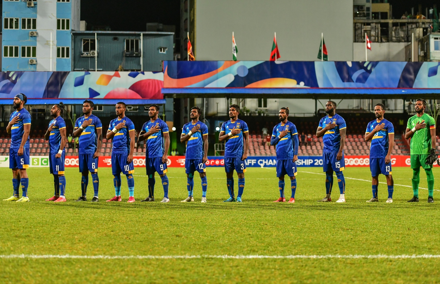 މާލެ- އޮކްޓޯބަރ ، 2021: އުރީދޫ ސާފް ޗެމްޕިއަންޝިޕްގައި ރޭ ނޭޕާލް އާއި ސްރީ ލަންކާ ބައްދަލުކުރި މެޗުގެ ތެރެއިން، ރޭ ސްރީލަންކާ އަތުން 3-2 އިން މޮޅުވެ، ނޭޕާލް ވަނީ ތާވަލްގެ އެއް ވަނަ އަށް ޖެހިލާފައި --. ފޮޓޯ: ނިޝާން އަލީ/މިހާރު