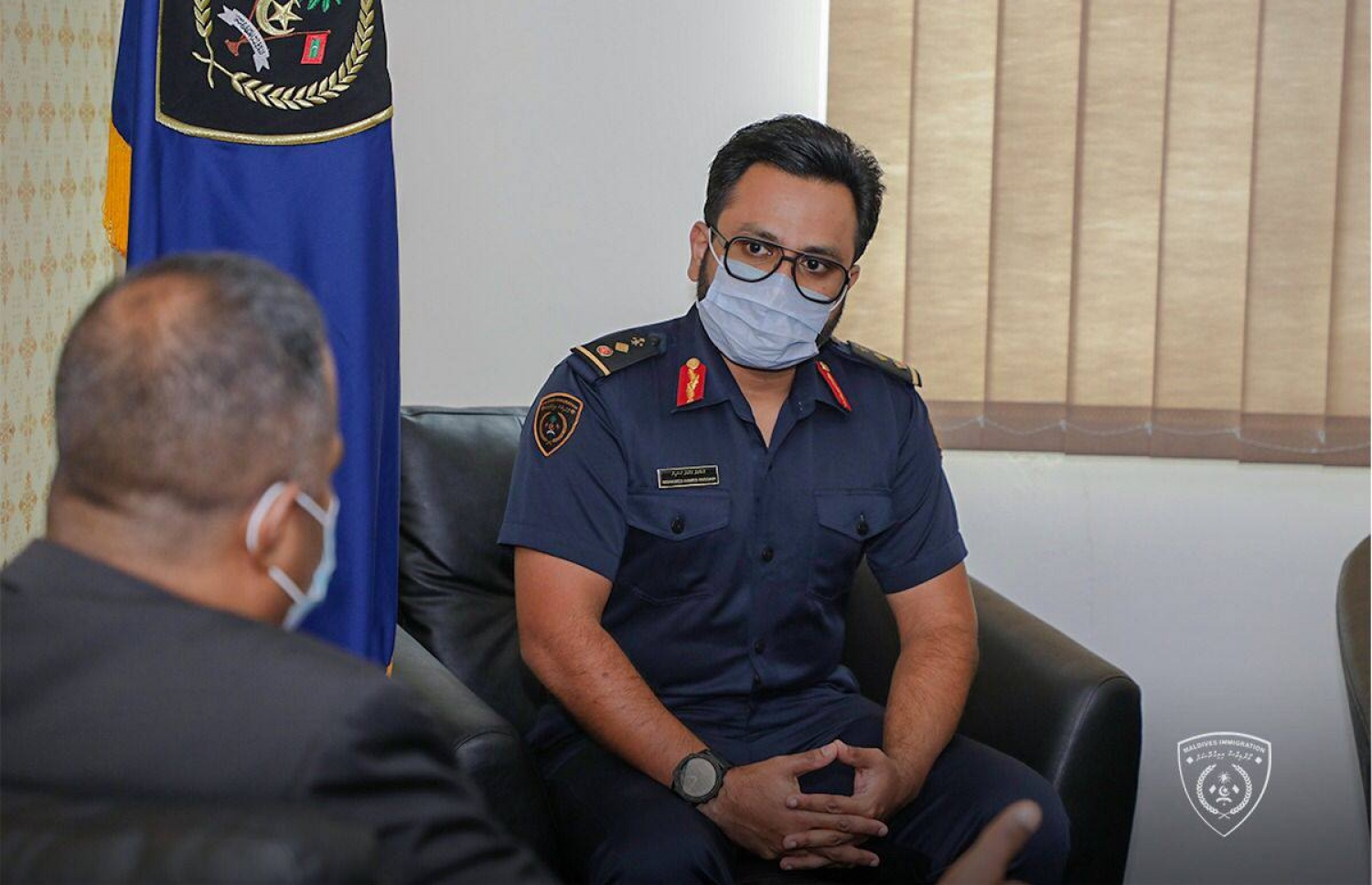 އިމިގްރޭޝަންގެ ކޮންޓްރޯލާ ޖެނެރަލް މުހައްމަދު އަހްމަދު ހުސެއިން (ހަނަފީ).-- ފައިލް ފޮޓޯ: އިމިގްރޭޝަން