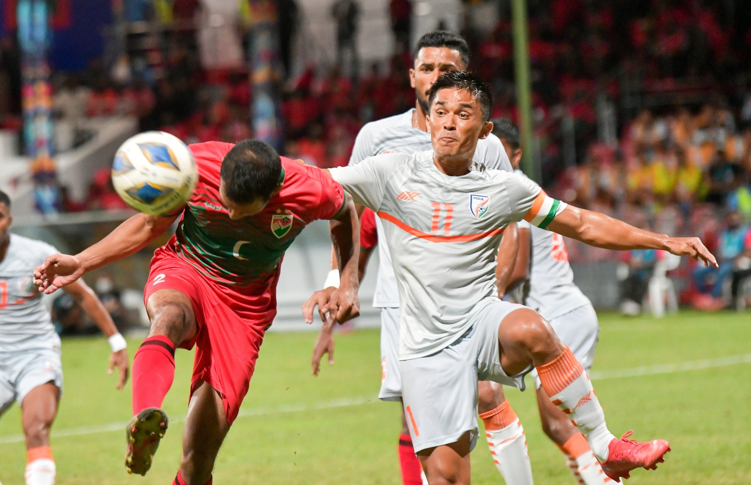 އުރީދޫ ސާފް ޗެމްޕިއަންޝިޕްގައި ރާއްޖެ އާއި ވާދަވެރި އިންޑިއާ ކުޅުނު މެޗުގެ ތެރެއިން--.  ފޮޓޯ: ފަޔާޒު މޫސާ | މިހާރު