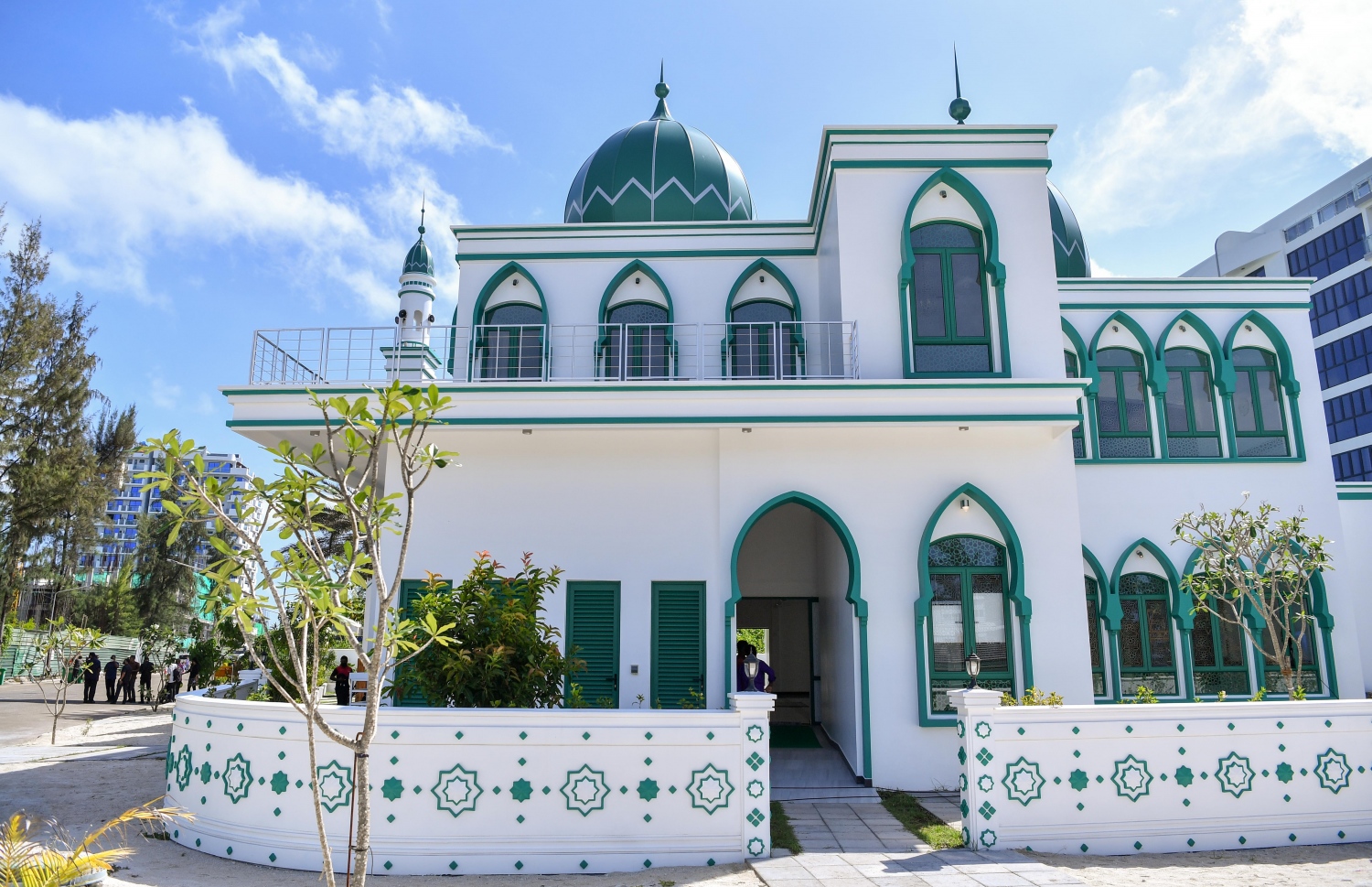 ހުޅުމާލެ - އޮކްޓޯބަރު 13، 2021: ހުޅުމާލޭގައި އެލިއާ އިން އިމާރާތް ކުރި މިސްކިތް، މަސްޖިދު މުހައްމަދު. --ފޮޓޯ:ރައީސް އޮފީސް