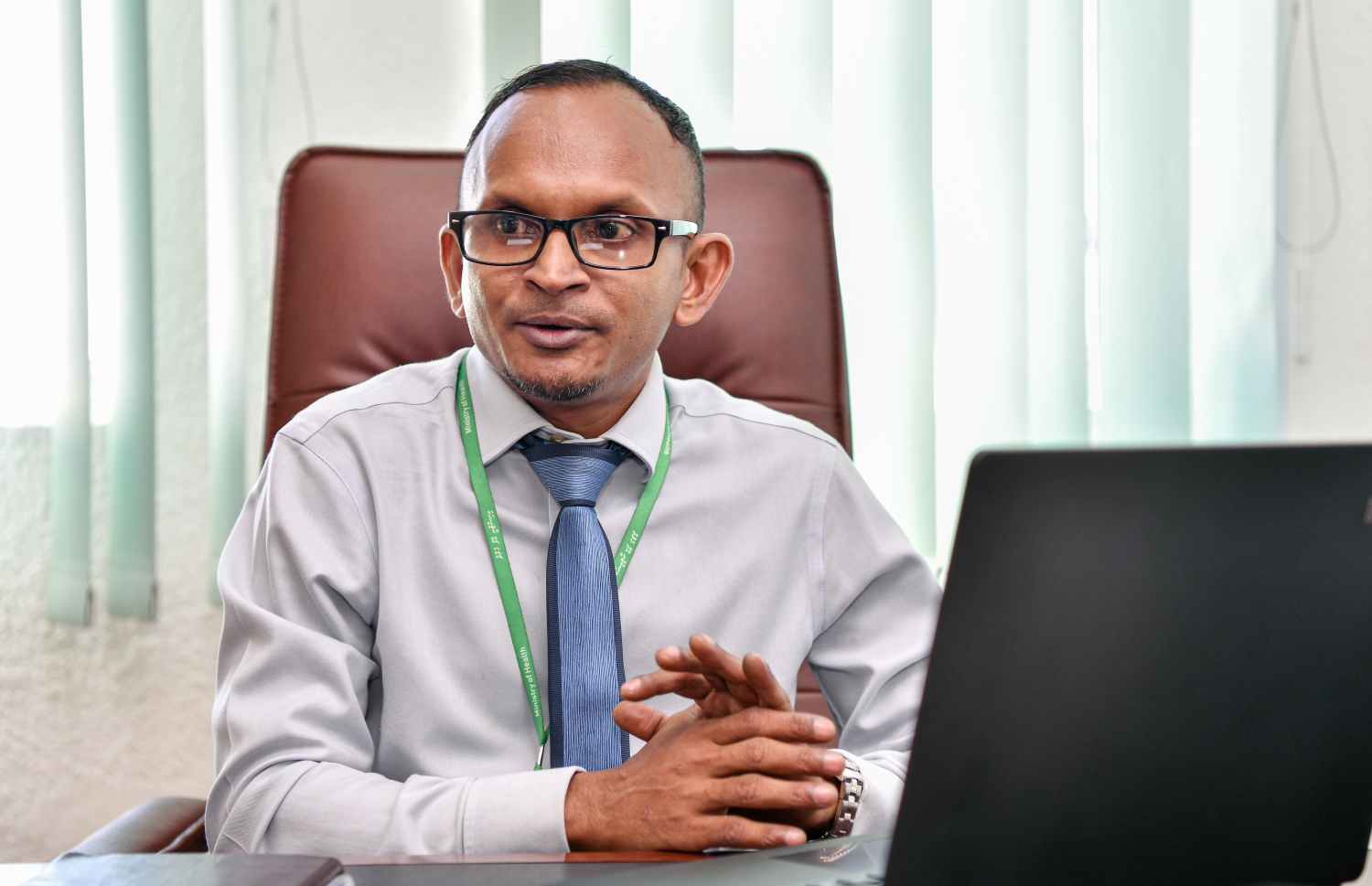 އެންޑީއޭ ބޯޑުގެ ސީއީއޯ ޝަމާއު "މިހާރު" އަށް އިއްޔެ އިންޓަވިއު ދެއްވަނީ.-- ފޮޓޯ: ފަޔާޒު މޫސާ/ މިހާރު