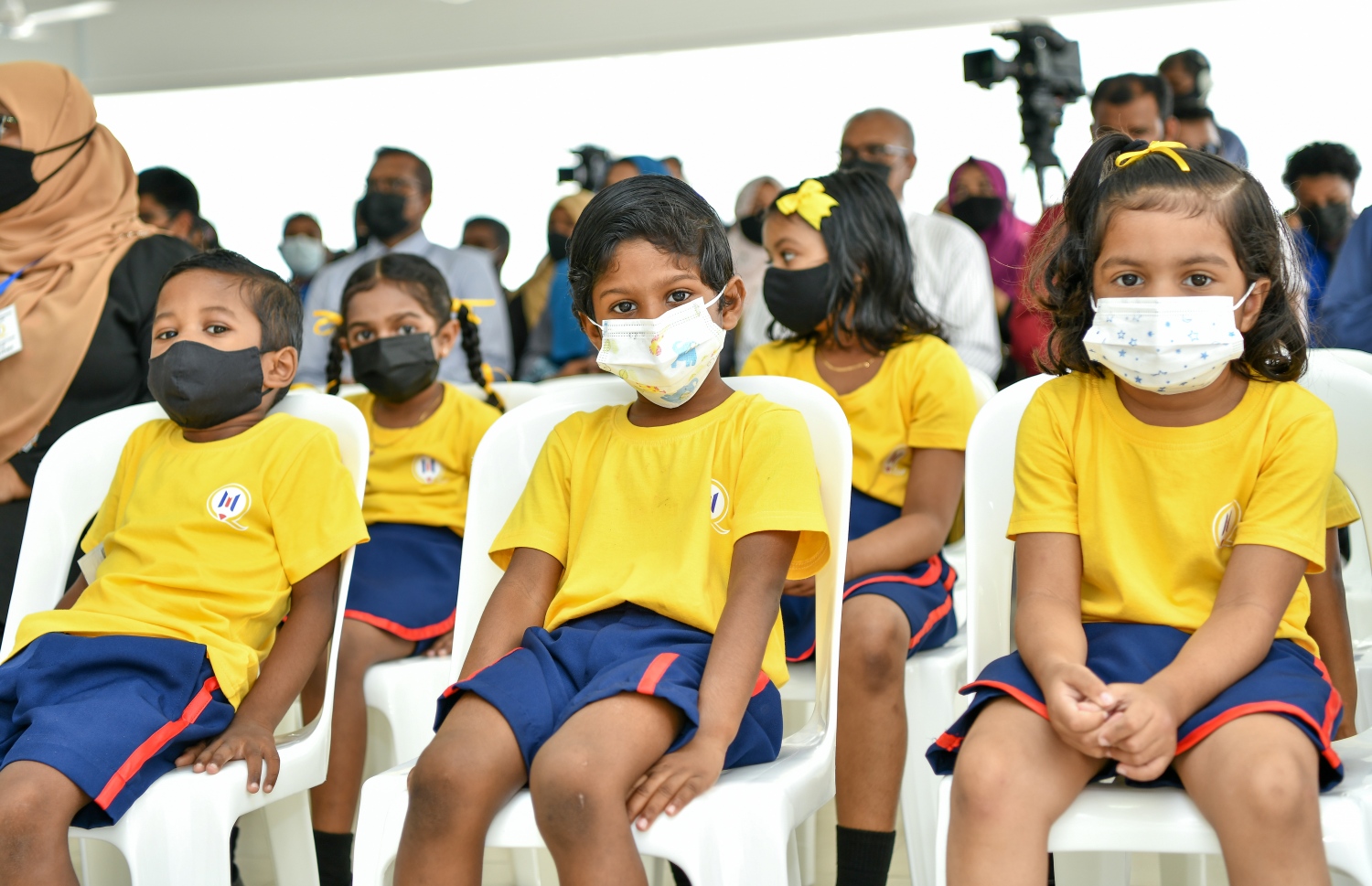 ހުޅުމާލޭގައި އަމިއްލަ ފަރާތަކުން އިމާރާތްކޮށް، މިއަދު ހުޅުވި މުހައްމަދު ގާސިމް ޕްރީ ސްކޫލުގެ ދަރިވަރުންތަކެއް.-- ފޮޓޯ: ފަޔާޒު މޫސާ/ މިހާރު