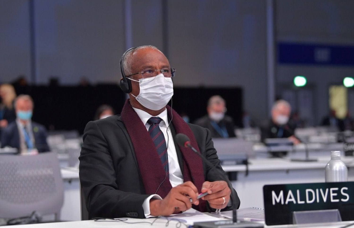 އދ. ގެ ތިމާވެއްޓާ ބެހޭ ކޮންފަރެންސް "ކޮޕް26"ގެ ވޯލްޑް ލީޑަސް ސަމިޓް ހުޅުވުމުގެ ރަސްމިއްޔާތުގައި ރައީސް އިބްރާޙިމް މުހައްމަދު ސޯލިހު ބައިވެރިވެވަޑައިގަންނަވަނީ.-- ފޮޓޯ: ރައީސް އޮފީސް