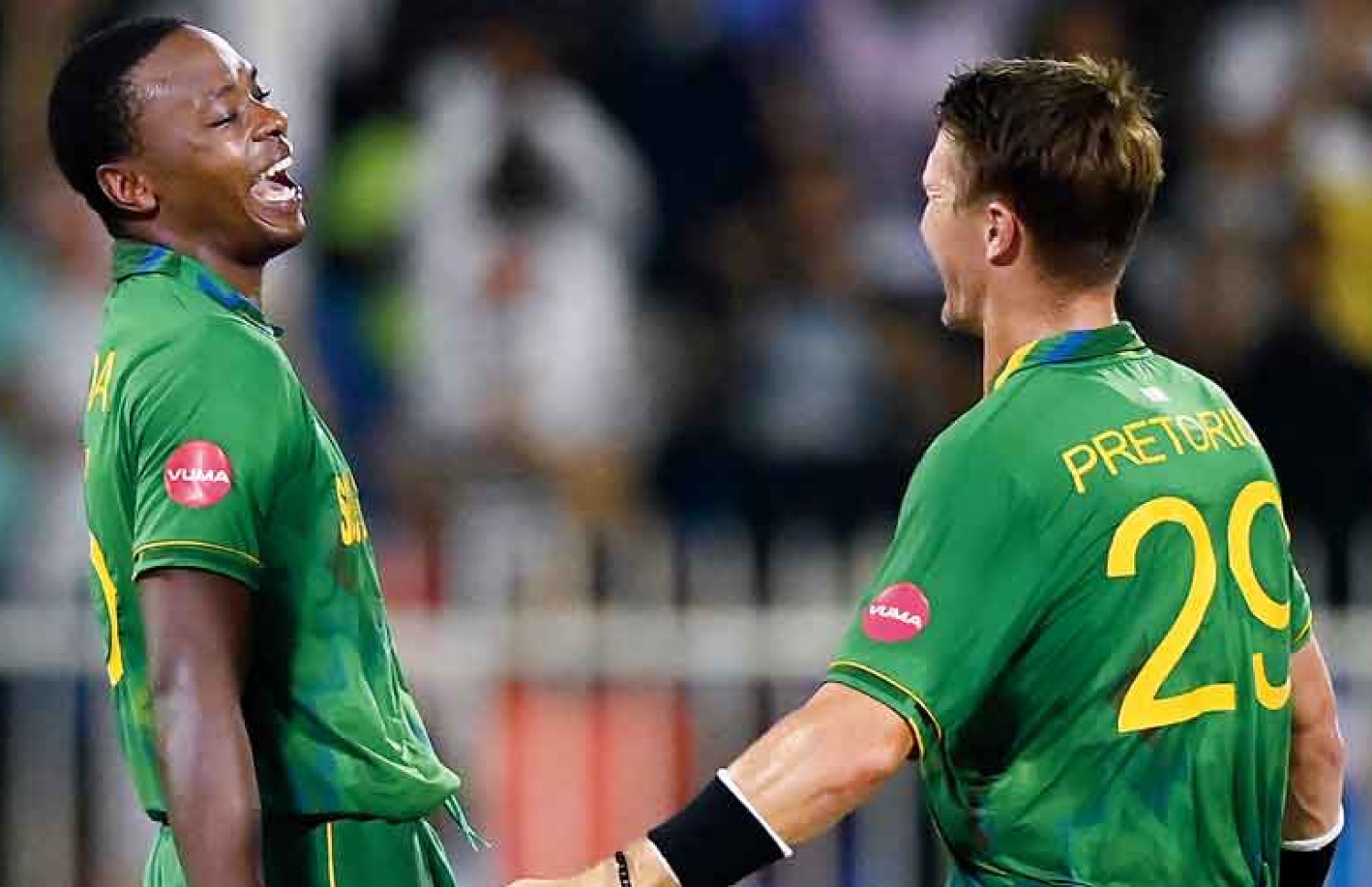 ކާޖީސޯ ރަބާޑާ (ވ) ތިން ވިކެޓް ނެގުމަށް ފަހު.-- ފޮޓޯ: ގެޓީ އިމޭޖަސް