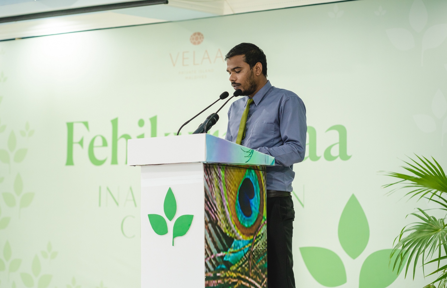 ވެލިދޫ ކައުންސިލްގެ ރައީސް "ފެހި ކުރަމާ" ޕްރޮގްރާމް ފެށުމުގެ ރަސްމިއްޔާތުގައި ވާހަކަދައްކަވަނީ-- ފޮޓޯ: ވެލާ ޕްރައިވެޓް އައިލެންޑް