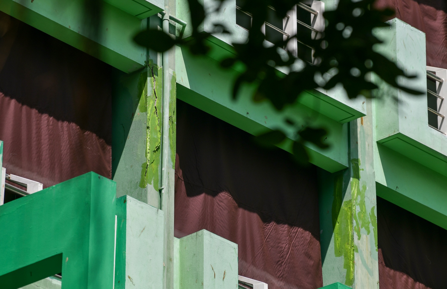 އަަރަބިއްޔާ ސްކޫލް ހިންގި އިމާރާތުގެ ތަނބުތަކުގައި ރެނދުލާފައި.-- ފަޔާޒް މޫސާ/މިހާރު