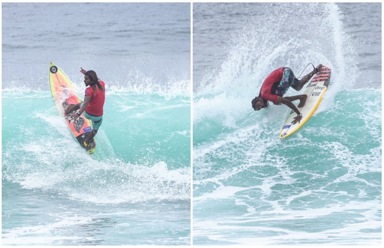 އަންމަޑޭ (ކ) އާއި ސްމައިލީ (ވ) މިއަދުގެ ހީޓުތަކުގައި ރާޅާއަޅަނީ.-- ފޮޓޯ: އެމްއެސްއޭ