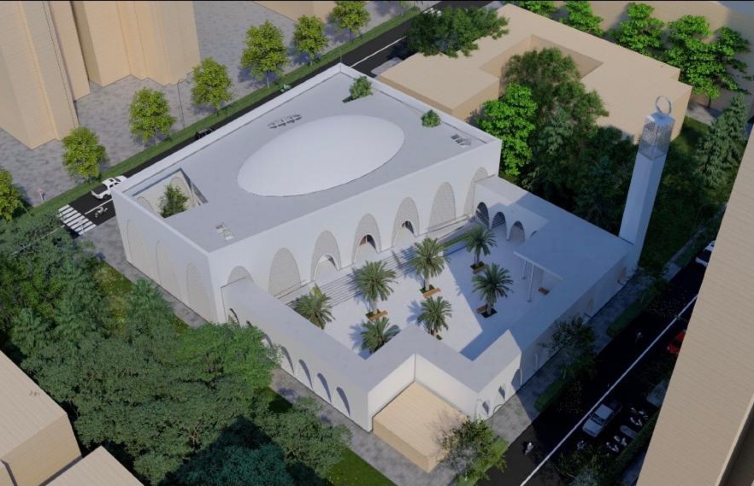 ހުޅުމާލޭގެ ދެ ވަނަ ފިޔަވަހީގައި އަޅަން ނިންމާފައިވާ މިސްކިތުގެ ކުރެހުން. މި ތަން ހަދާނީ އެސްޖޭ ކޮންސްޓްރަކްޝަން ކުންފުނިން.