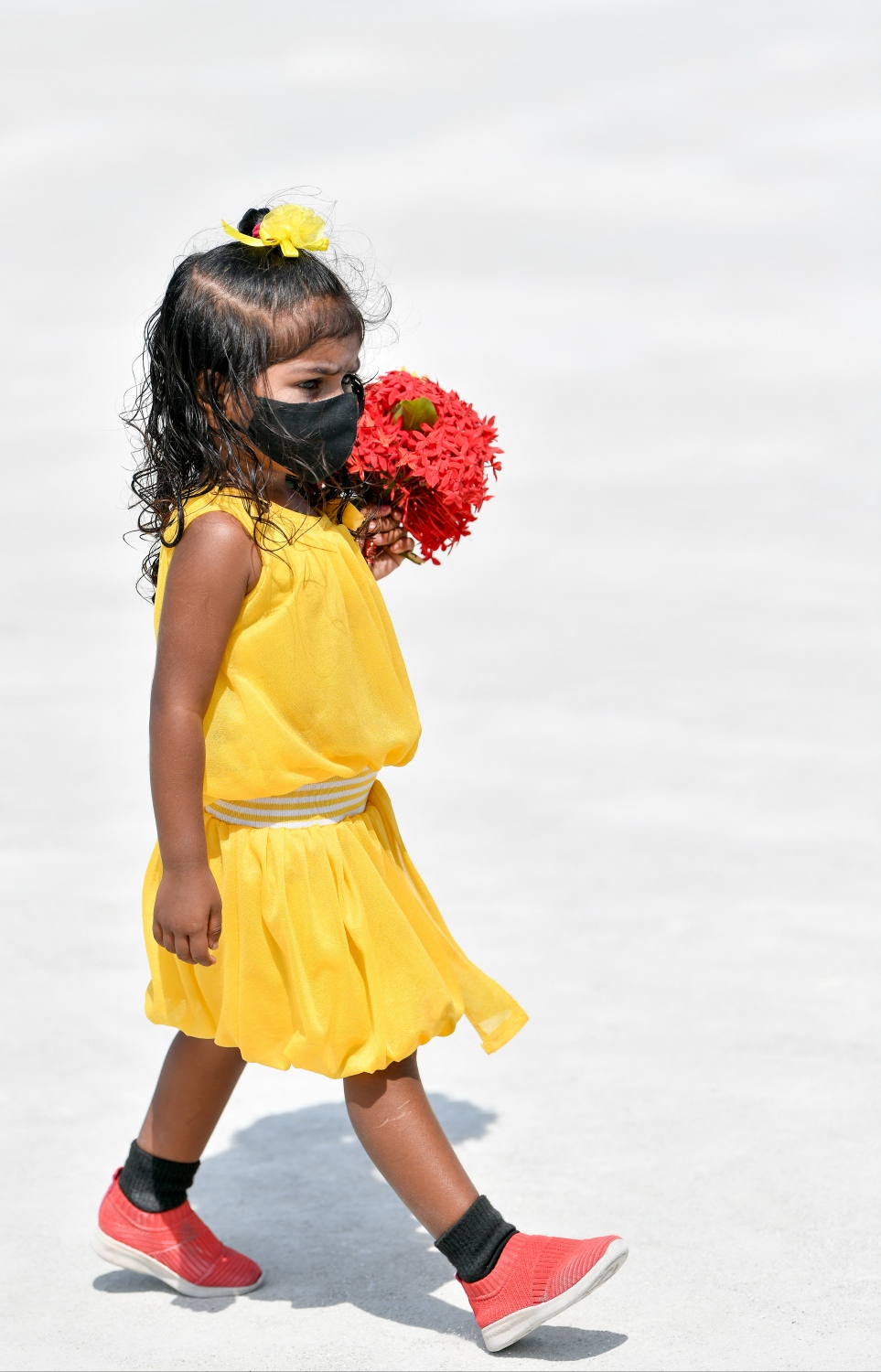 މެޗުބަލަން އަލިފުއްޓަށް އަންނަ އިސް ވަފުދުތަކަށް މަރުހަބާ ދަންނަވަން އެރަށު ކުޑަކުއްޖަކު ތައްޔާރުވެގެން--. ފޮޓޯ: ނިޝާން އަލީ/މިހާރު