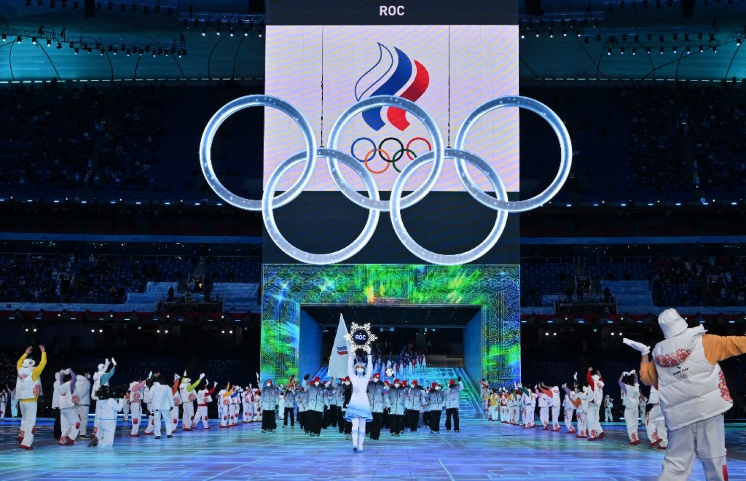 މި އަހަރުގެ ވިންޓާ އޮލިމްޕިކްސް މުބާރާތް ފެށުމުގެ ރަސްމިއްޔާތުގެ ތެރެއިން.-- ފޮޓޯ: އޭއެފްޕީ