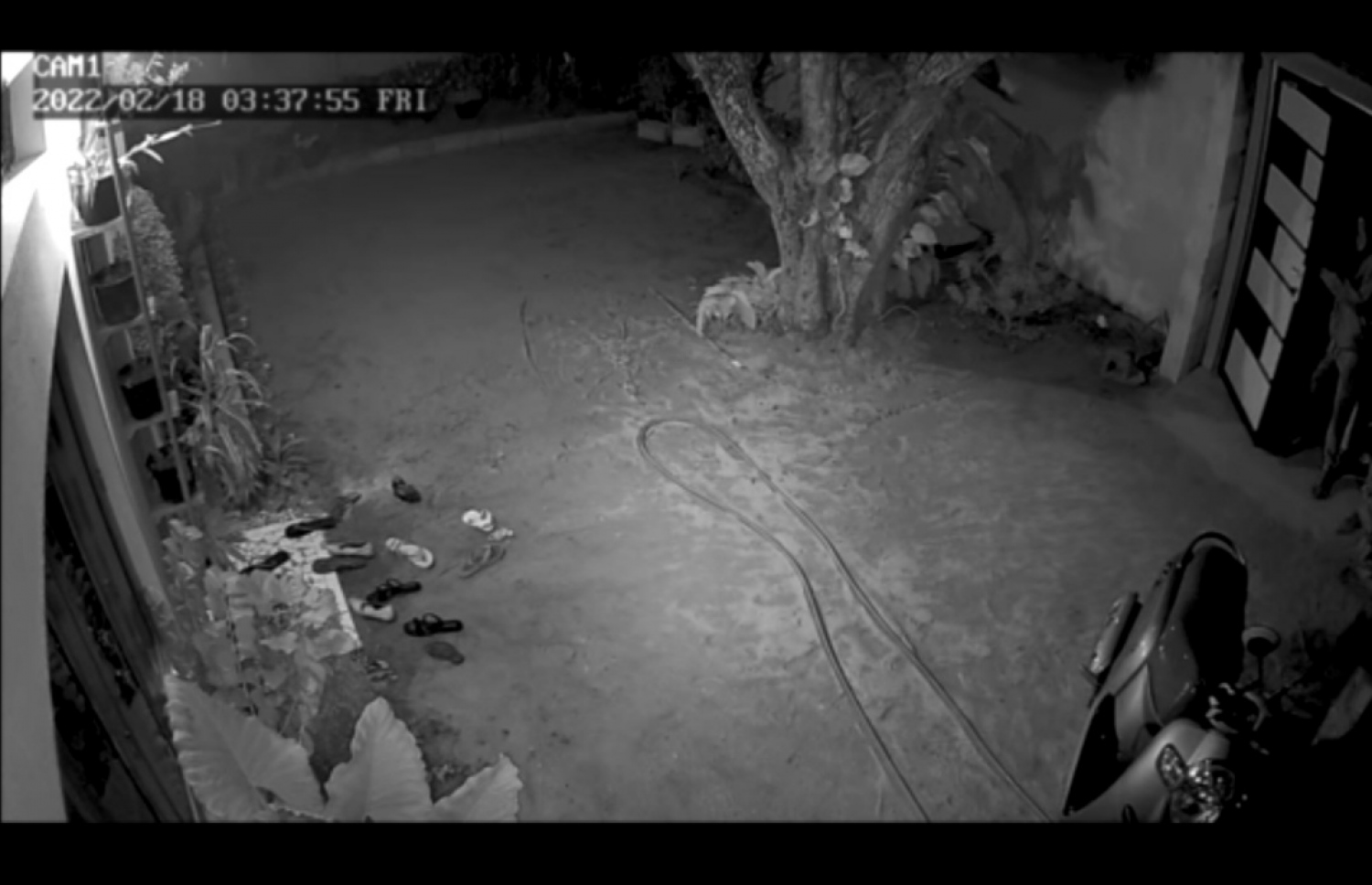 މިލަދޫގައި މަސައްކަތްކުރާ ފުލުހުންގެ ސައިކަލުގައި ރޯކޮށްލާ ސީސީޓީވީ ފުޓޭޖް.