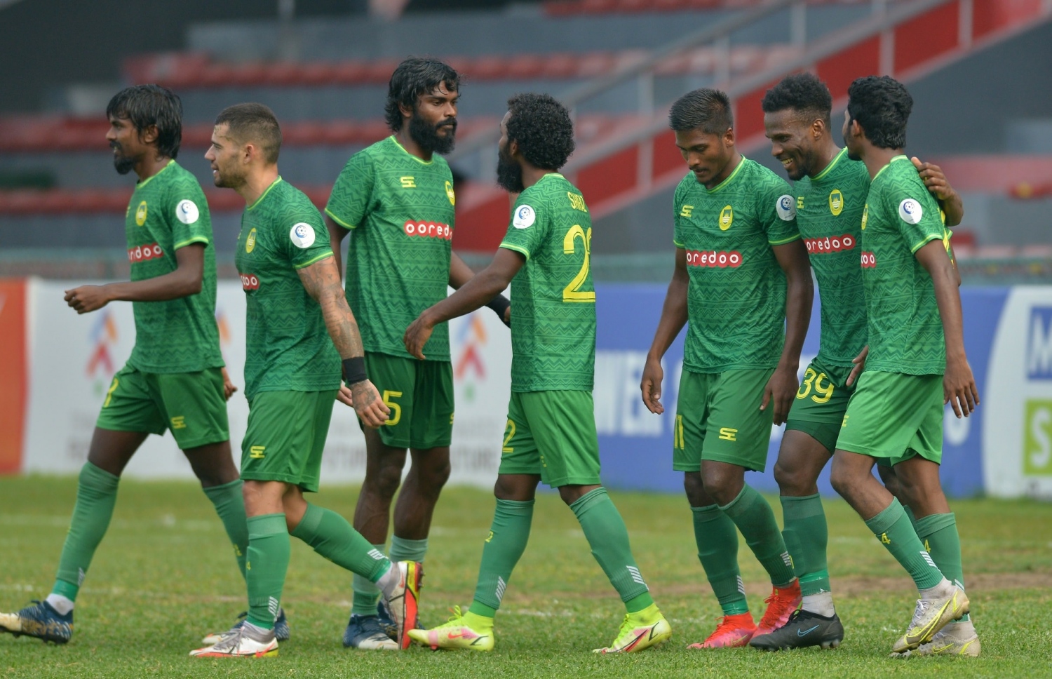 މާޒިޔާގެ ކުޅުންތެރިން އުފާފާޅު ކުރަނީ: މާޒިޔާއިން މެޗު ކާމިޔާބު ކުރީ 6-0 ން --- ފޮޓޯ؛ އެފްއޭއެމް