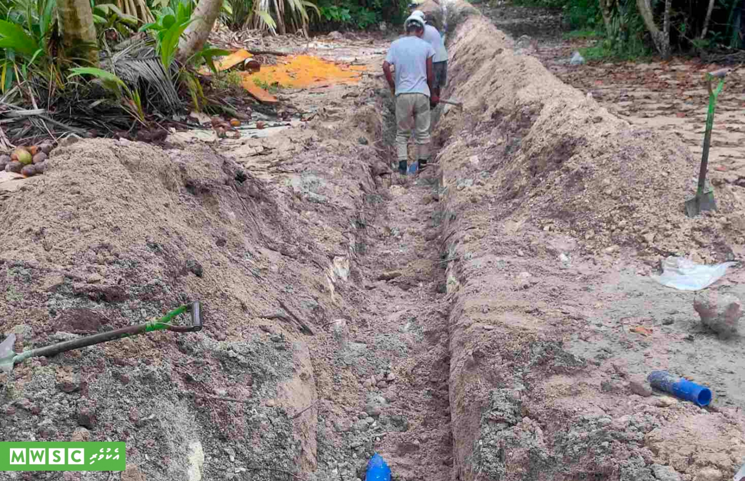 ޕަމްޕިން ސްޓޭޝަން ޤާއިމްކުރުމުގެ މަސައްކަތް ކުރިއަށް ދަނީ.-- ފޮޓޯ: އެމްޑަބްލިއުއެސްސީ