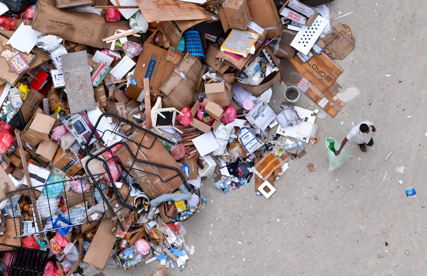 ގާކުނޑި އާއި އެހެނިހެން ކުނިތައް އުކާލަން ހާއްސަ ކޮށްފައިވާ ސަރަހައްދުން މީހަކު އެއްޗެއް ހިފައިގެން ދަނީ.--- ފޮޓޯ: ފަޔާޒު މޫސާ | މިހާރު