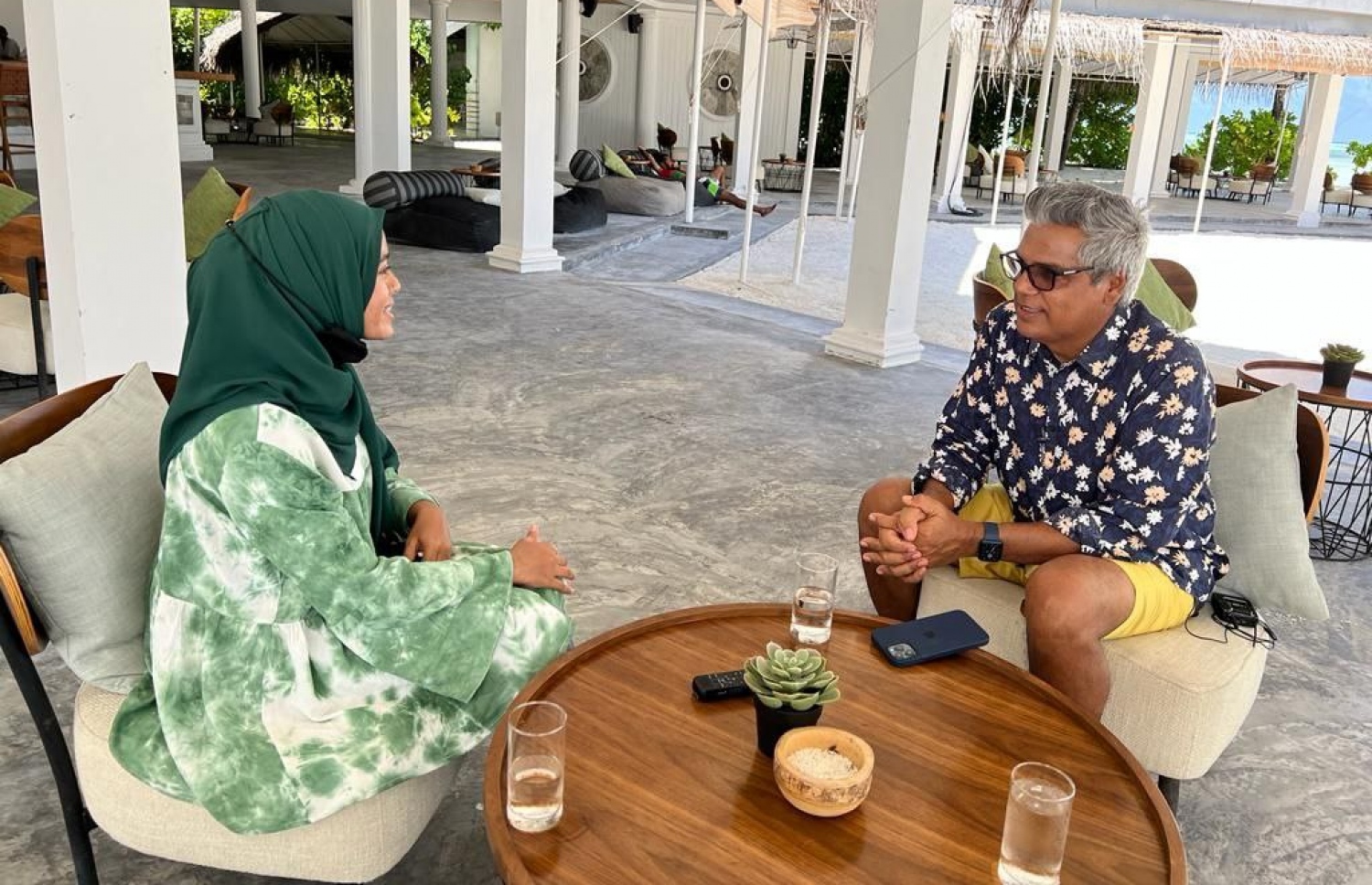 މޫސާ "މިހާރު" އަށް އިންޓަވިއު ދެއްވަނީ.-- ފޮޓޯ: އަމާނީ އަބްދުﷲ/ މިހާރު