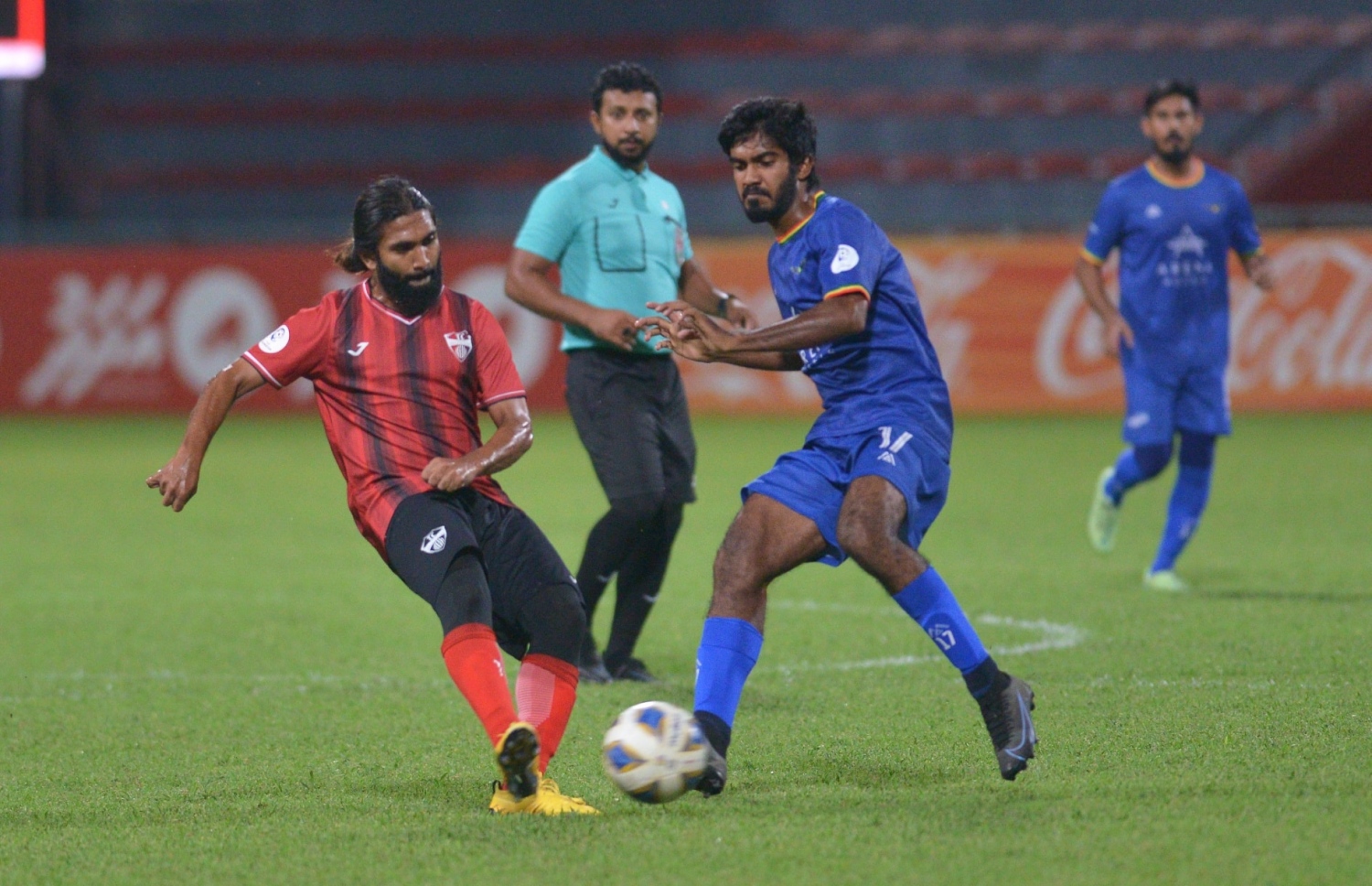 ޓީސީ އާއި ގްރާންޑޭ މިރޭ ކުޅުނު މެޗުގެ ތެރެއިން: ޓީސީން މެޗު ކާމިޔާބު ކުރީ 3-0 ން --- ފޮޓޯ: އެފްއޭއެމް