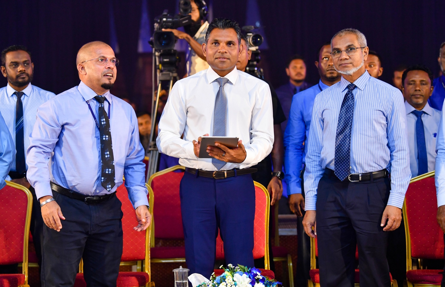 ސްޓެލްކޯގެ 25 ވަނަ އަހަރީ ދުވަސް ފާހަގަ ކުރުމަށް ދަރުބާރުގޭގައި ބޭއްވި ޖަލްސާގައި ނައިބު ރައީސް ފައިސަލް ނަސީމް "އަވިކަތަ" ސްކީމް އިފްތިތާހުކޮށްދެއްވަނީ--. ފޮޓޯ: ރައީސް އޮފީސް