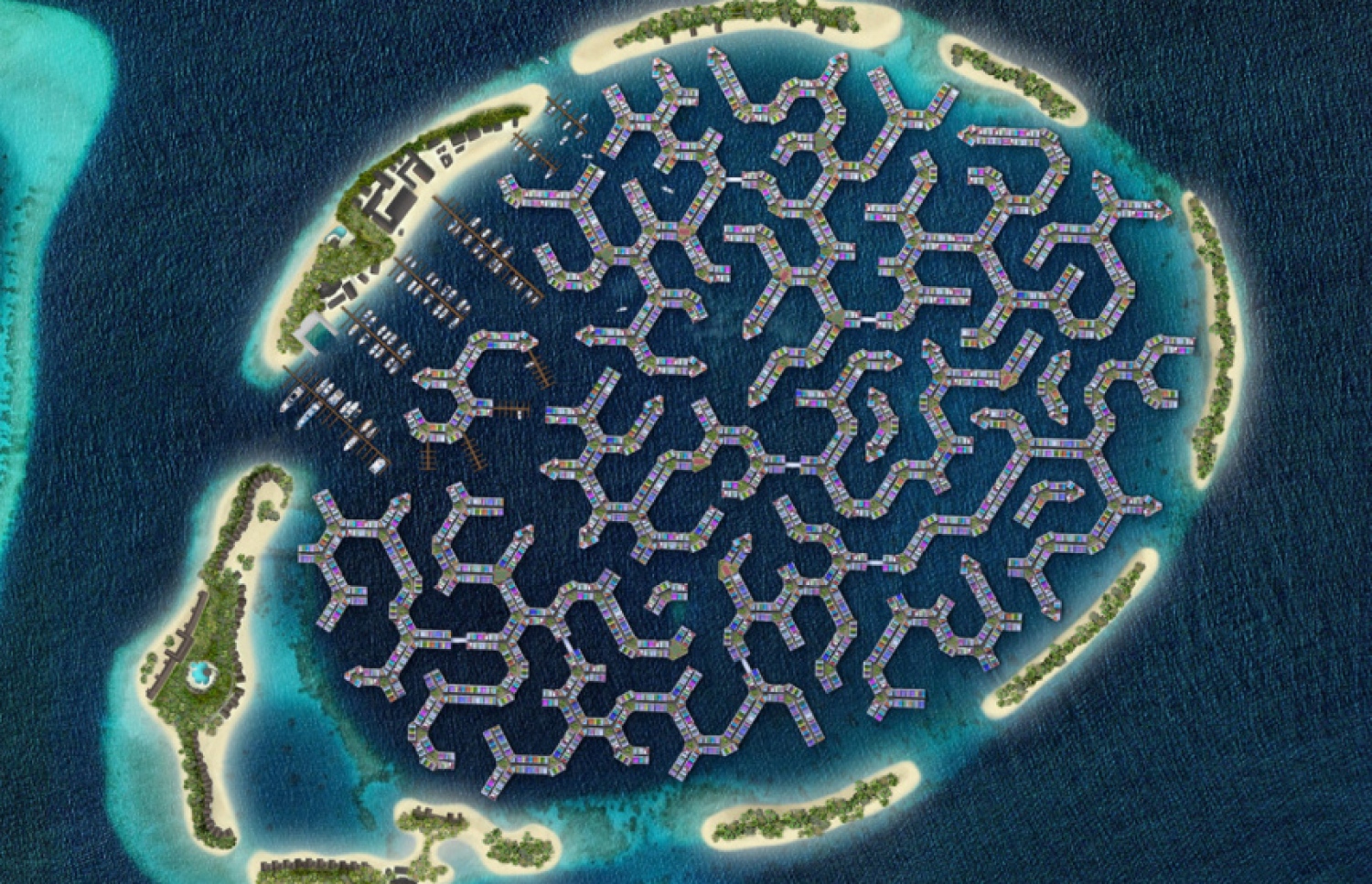 މާލެ އަތޮޅުން ދޫކުރި ފަޅުތައް ހިއްކައި ފްލޯޓިން ސިޓީ އޮންނާނެ ގޮތް.