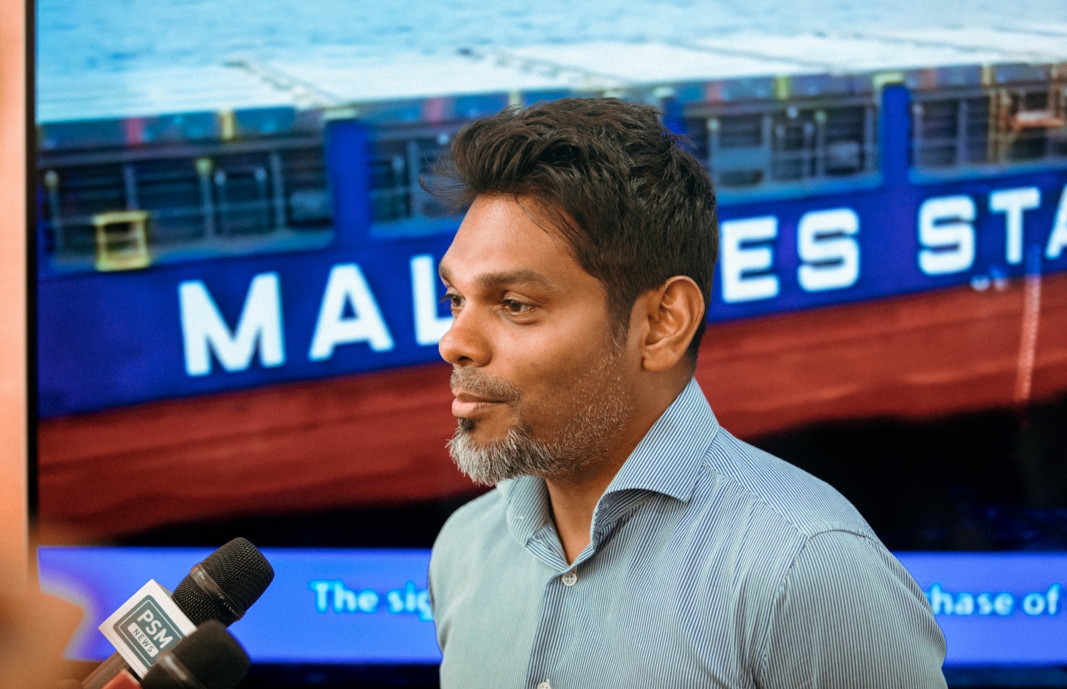 އެސްޓީއޯގެ އެމްޑީ ހުސައިން އަމްރު މީޑިއާތަކާ ވާހަކަދައްކަވަނީ ---ފޯޓޯ: ނިޝާން އަލީ | މިހާރު