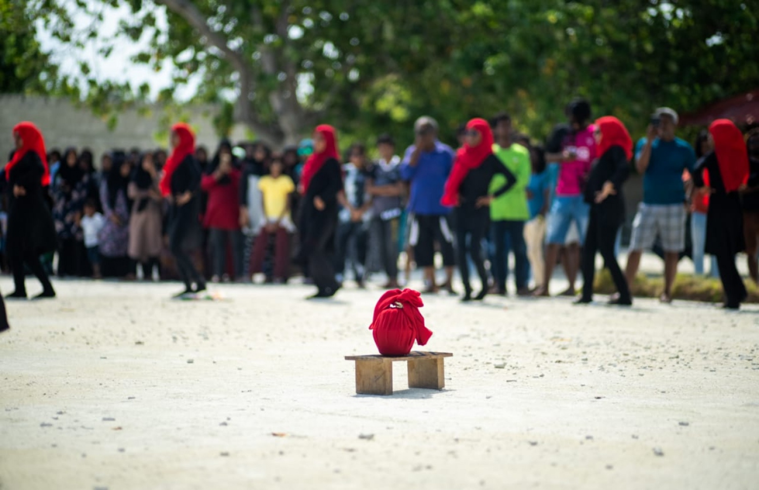 މި އަހަރުގެ ބޮޑު އީދު ފާހަގަކުރުމުގެ ގޮތުން މ. ވޭވަށުގައި އެ ރަށު އަންހެނުން ދަފި ނެގުމުގެ ސަގާފީ ހަރަކާތެއް ކުރިއަށް ގެންދަނީ -- ފޮޓޯ: އާއިމް ޒަމީރު