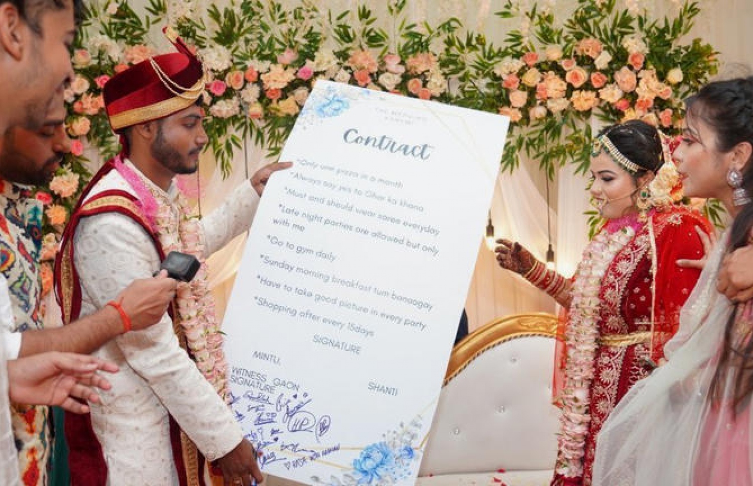 ދެމަފިރިން ޝާންތީ އާއި މިންޓޫ އެއްބަސްވުމަށް ސޮއިކޮށްފައިވަނީ ޕިއްޒާ ކާ މިންވަރު މަދު ކުރަން