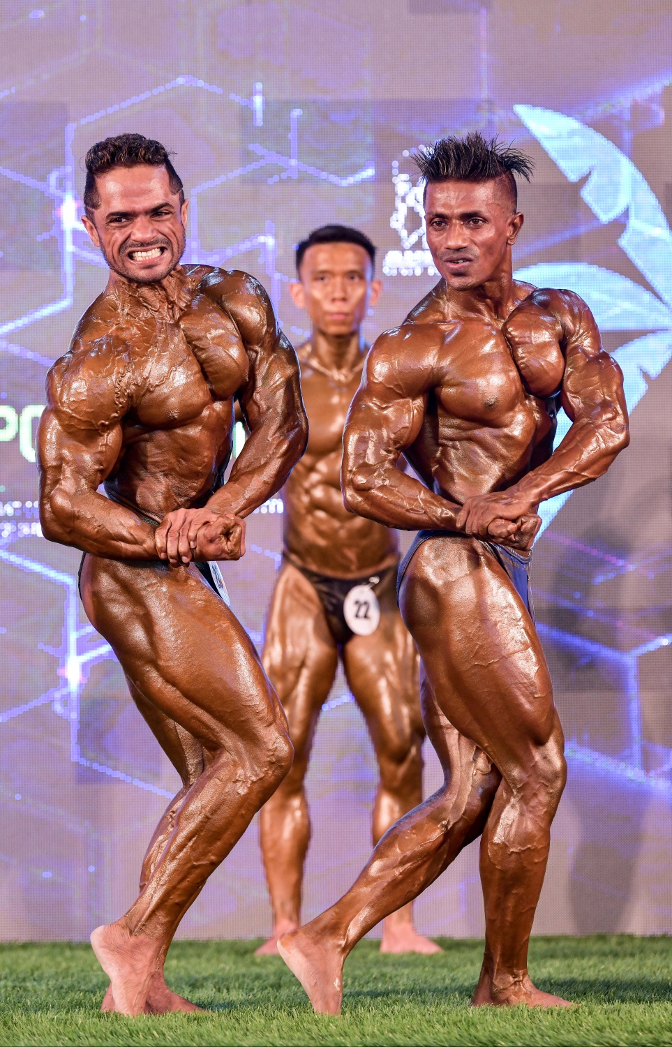 ރާއްޖޭގައި ކުރިއަށްދާ އޭޝިއަން ބޮޑީ ބިލްޑިން ޗެމްޕިއަންޝިޕްގެ އިވެންޓެއްގައި އިންޑިއާގެ ދެ އެތުލީޓުން ވާދަކުރަނީ--. ފޮޓޯ: ނިޝާން އަލީ/މިހާރު